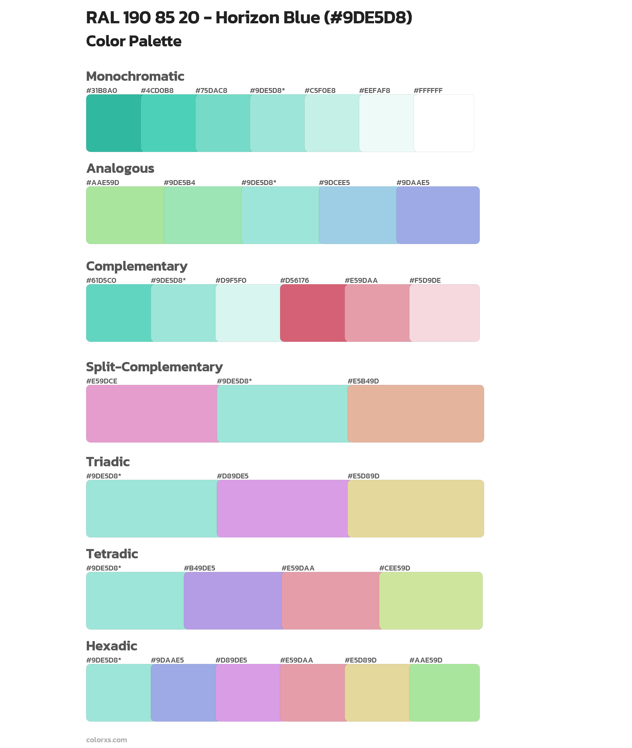 RAL 190 85 20 - Horizon Blue Color Scheme Palettes