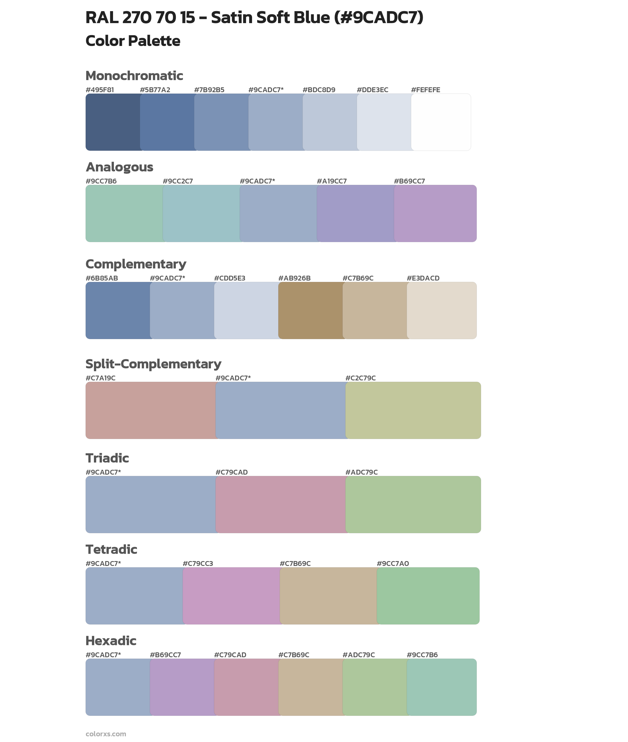 RAL 270 70 15 - Satin Soft Blue color palettes - colorxs.com