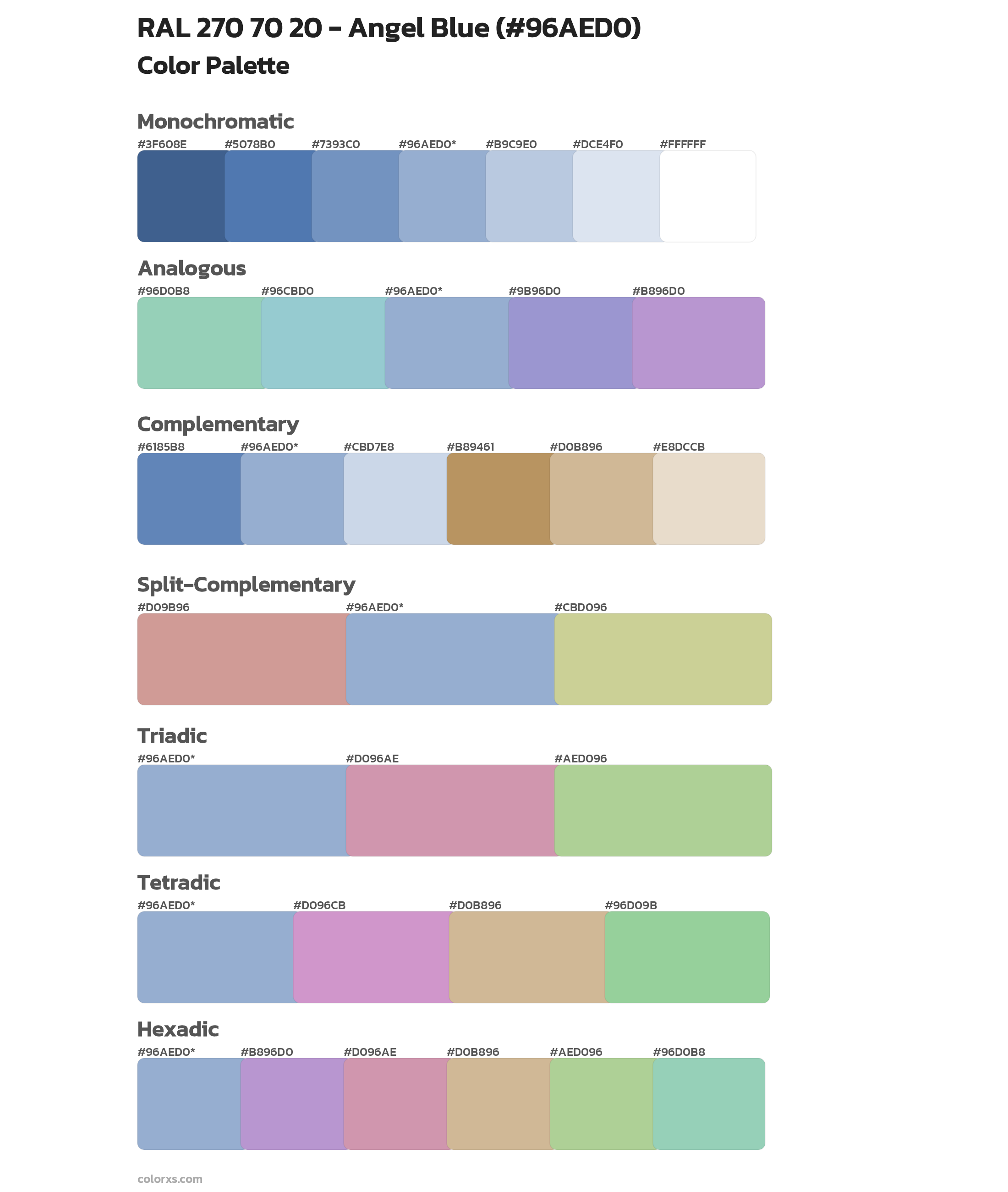 RAL 270 70 20 - Angel Blue Color Scheme Palettes