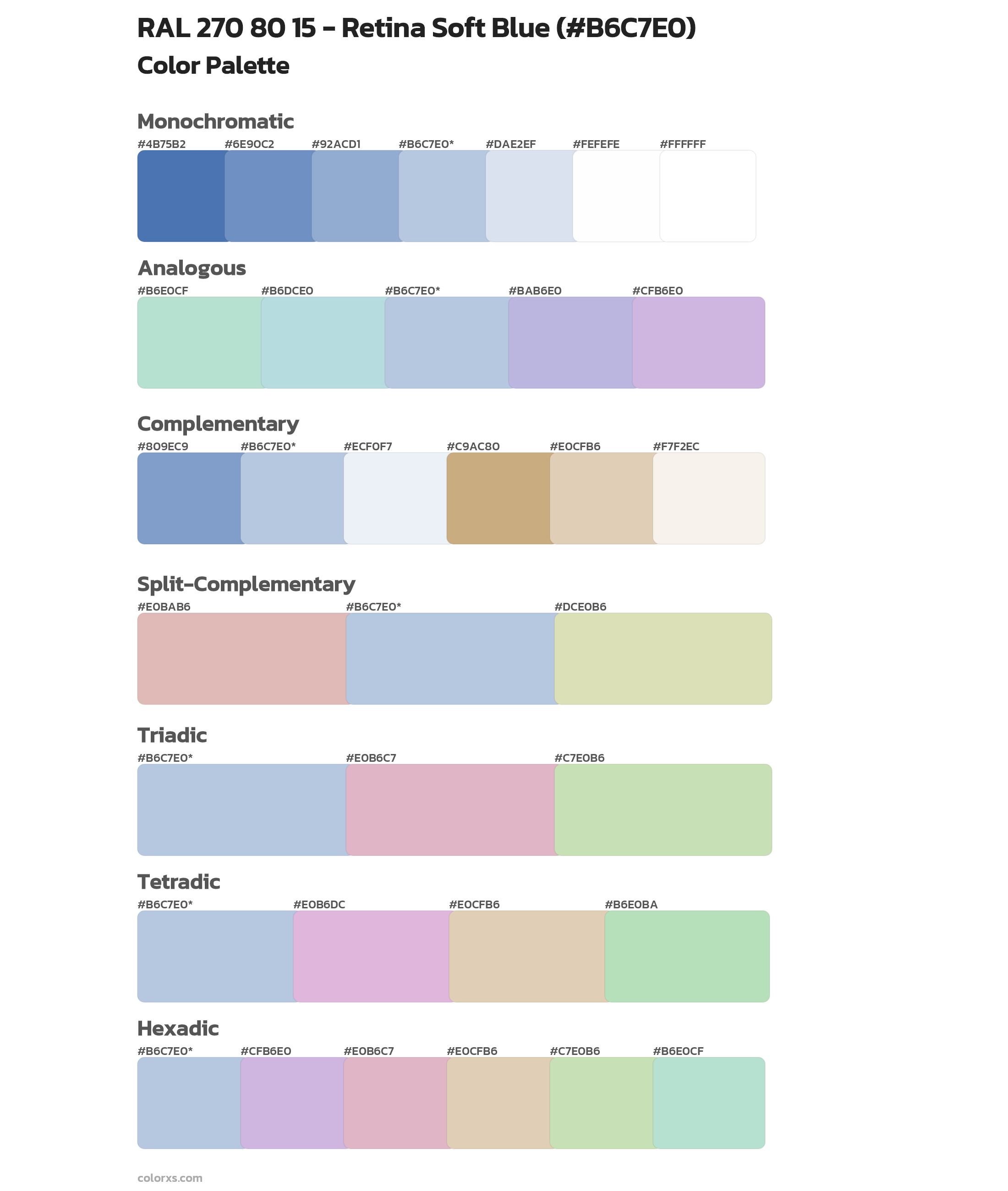 RAL 270 80 15 - Retina Soft Blue Color Scheme Palettes