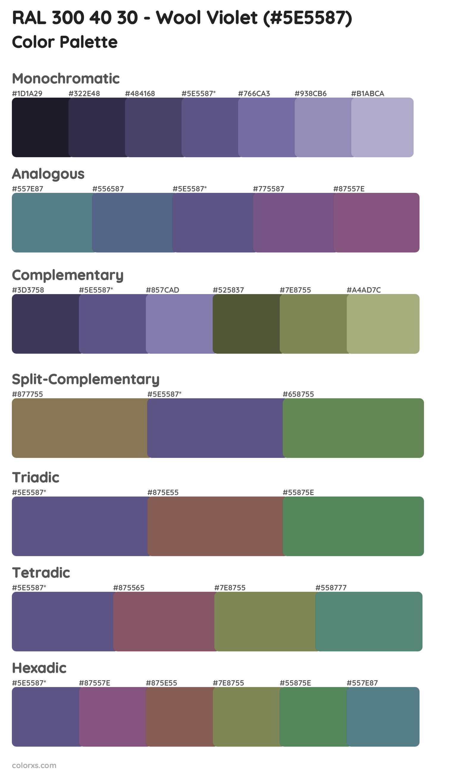 RAL 300 40 30 - Wool Violet Color Scheme Palettes