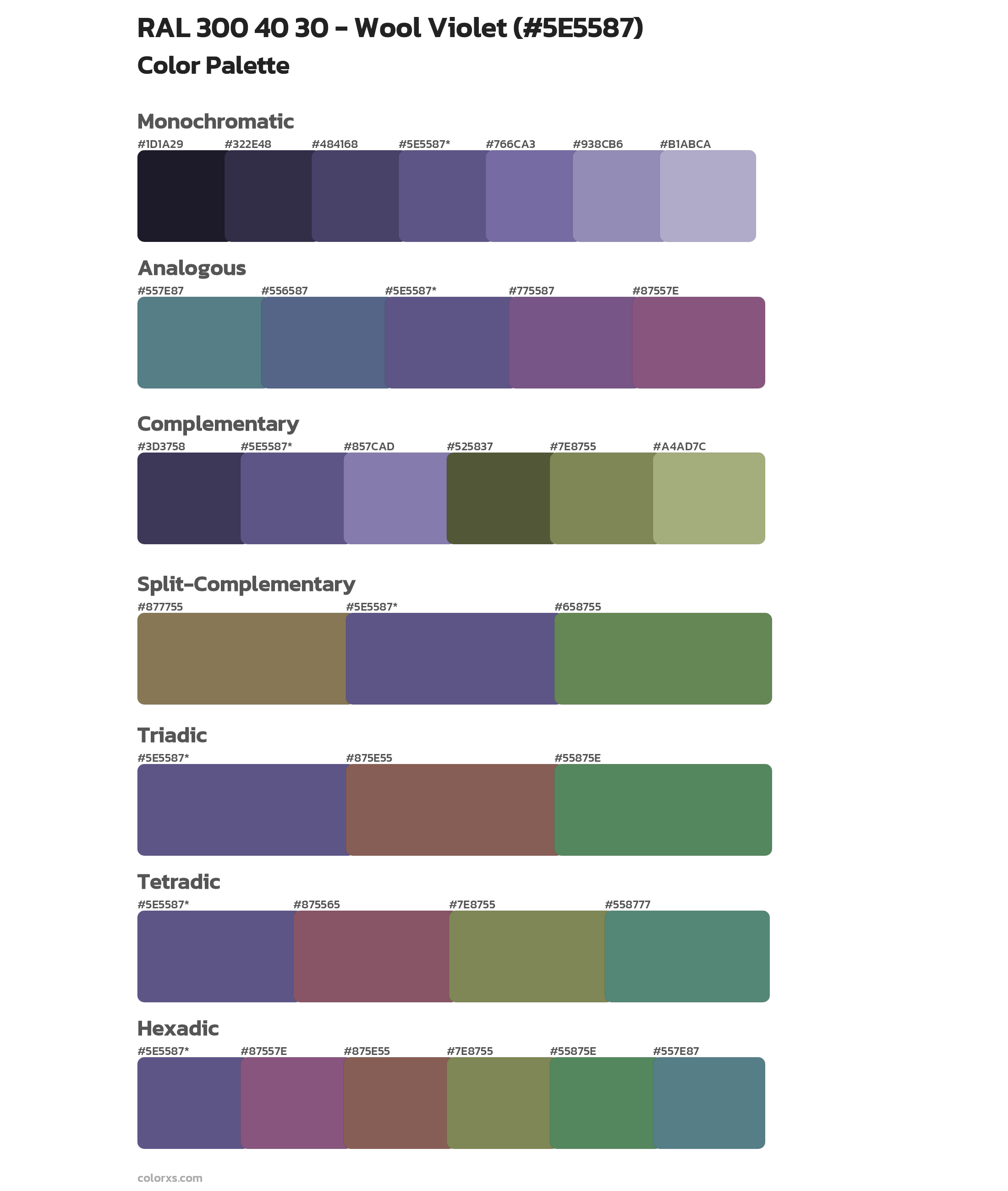 RAL 300 40 30 - Wool Violet Color Scheme Palettes