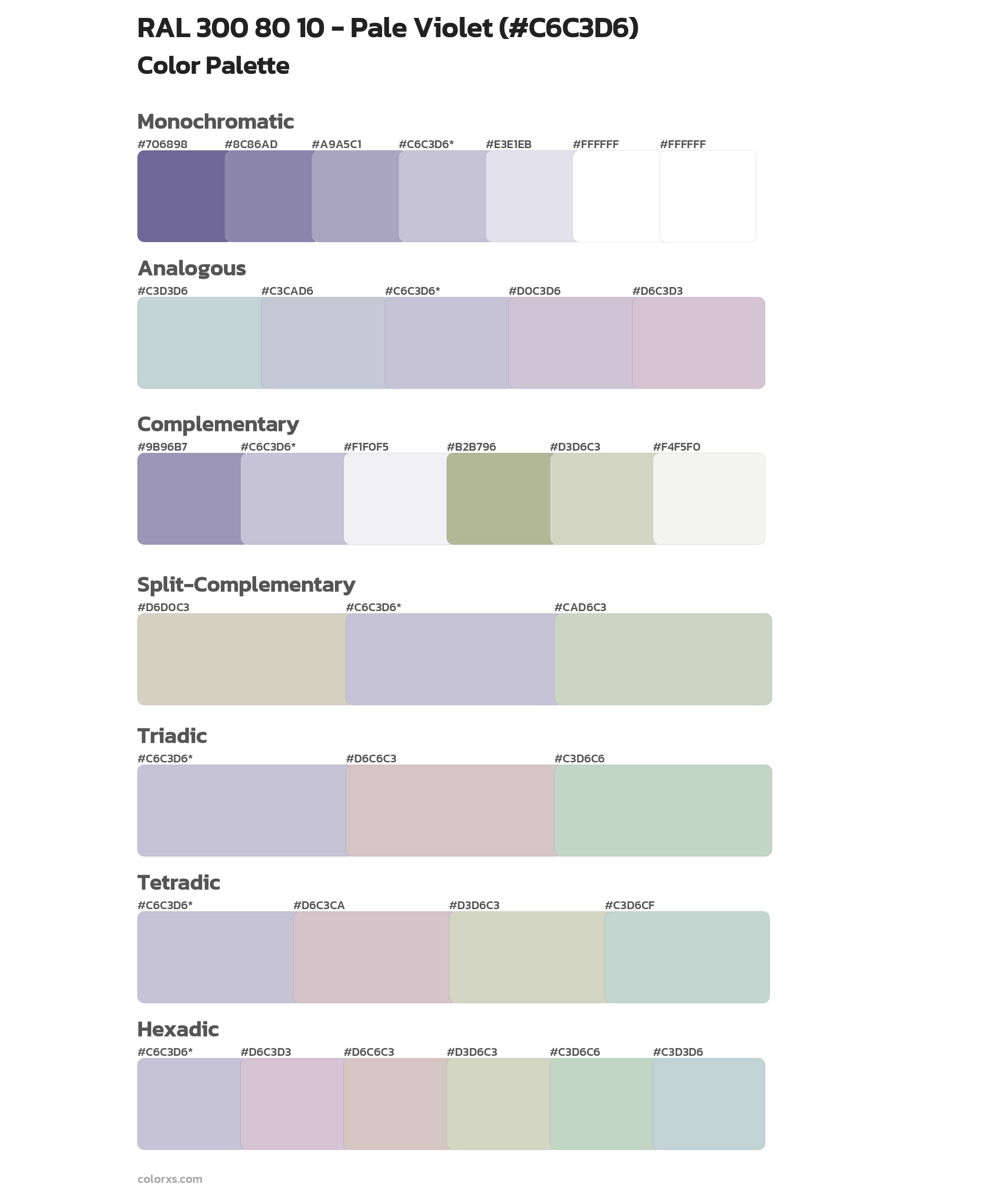 RAL 300 80 10 - Pale Violet Color Scheme Palettes