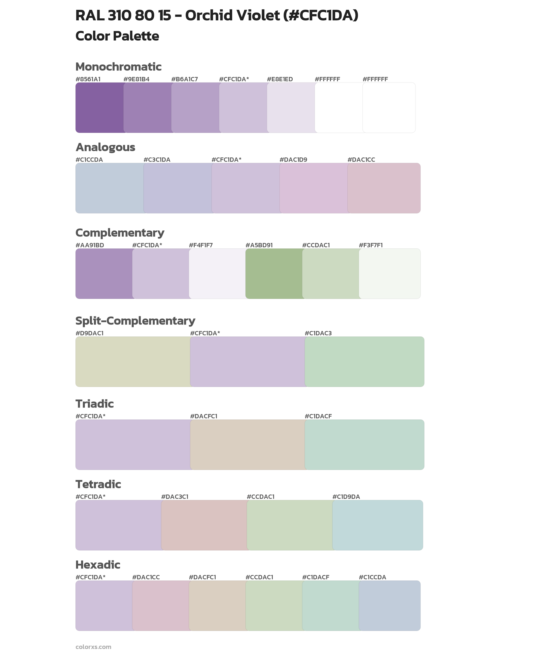 RAL 310 80 15 - Orchid Violet Color Scheme Palettes