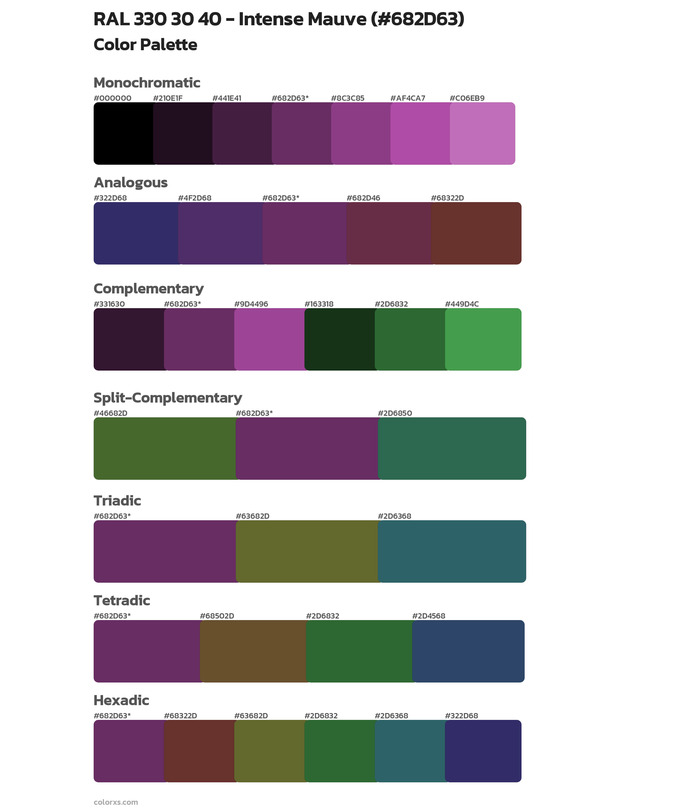 RAL 330 30 40 - Intense Mauve Color Scheme Palettes