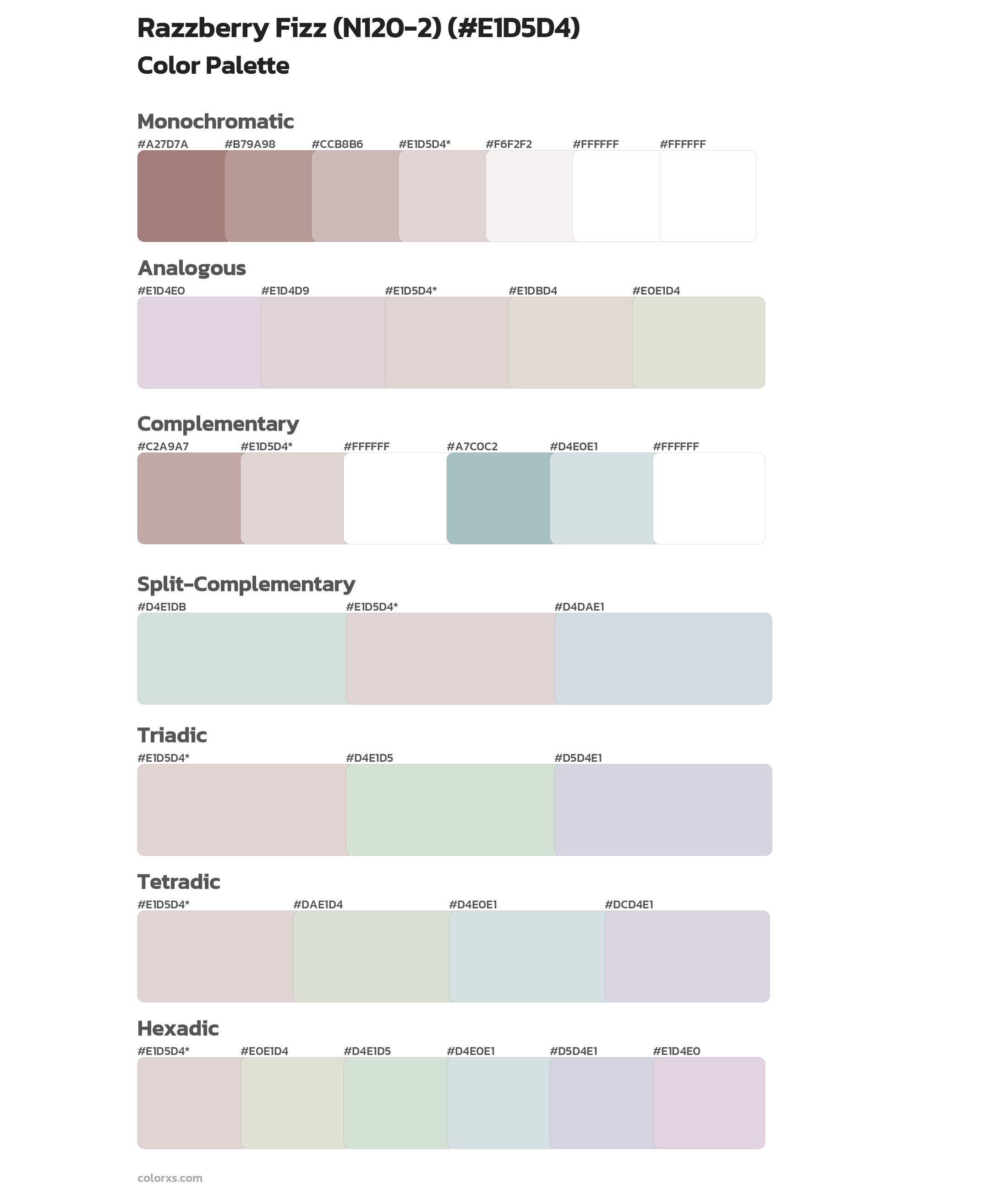 Razzberry Fizz (N120-2) Color Scheme Palettes