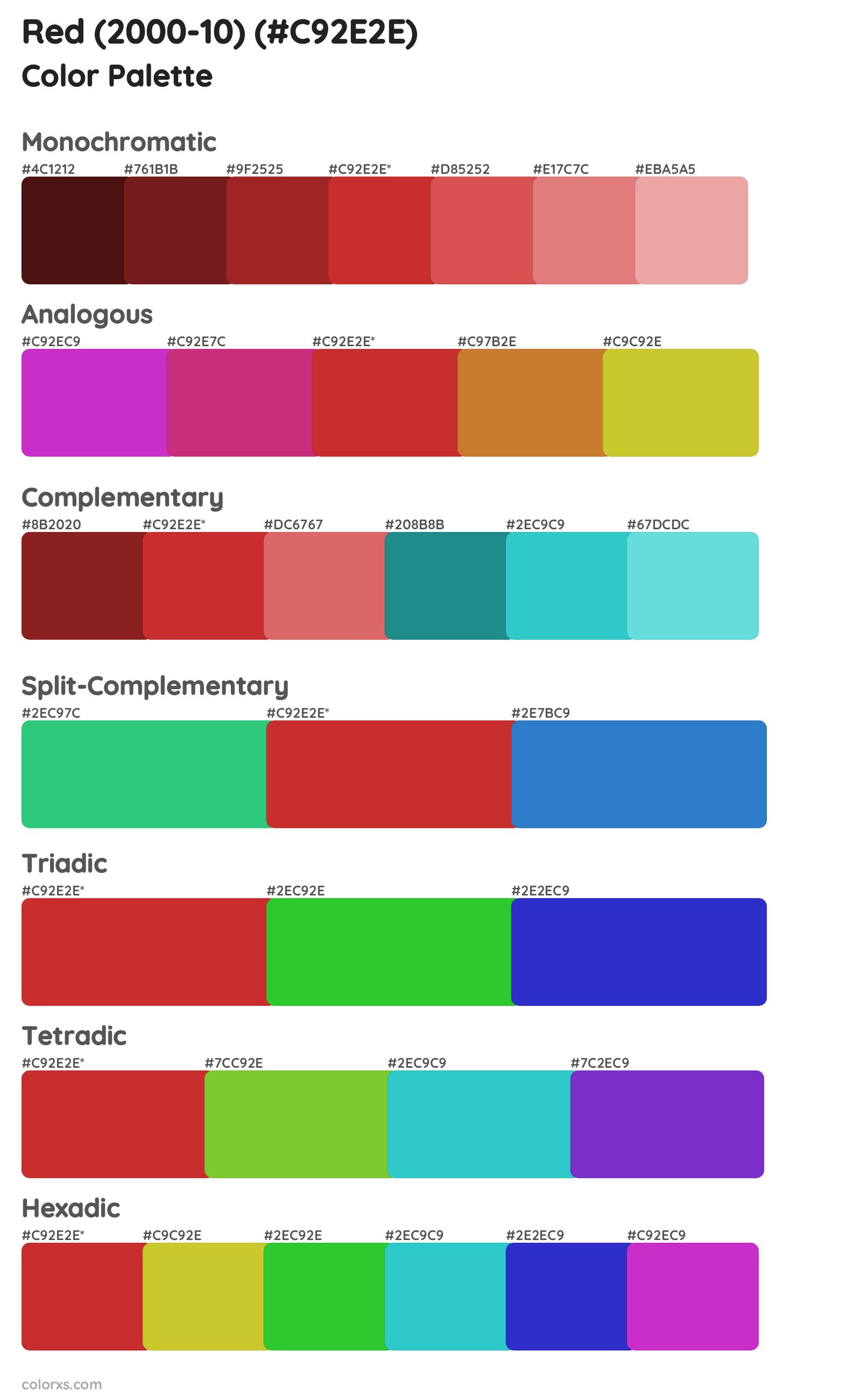 Red (2000-10) Color Scheme Palettes