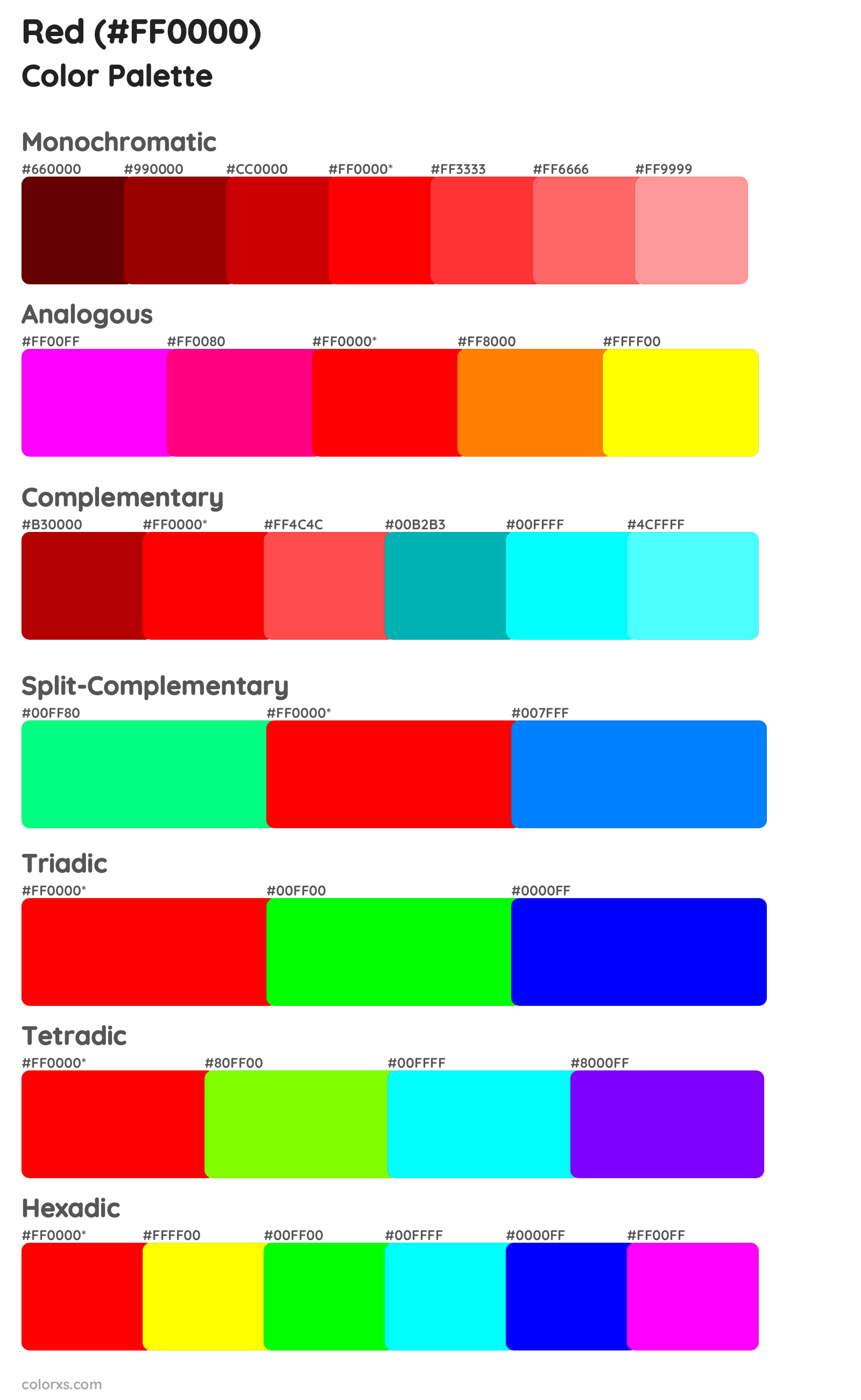 Red Color Scheme Palettes