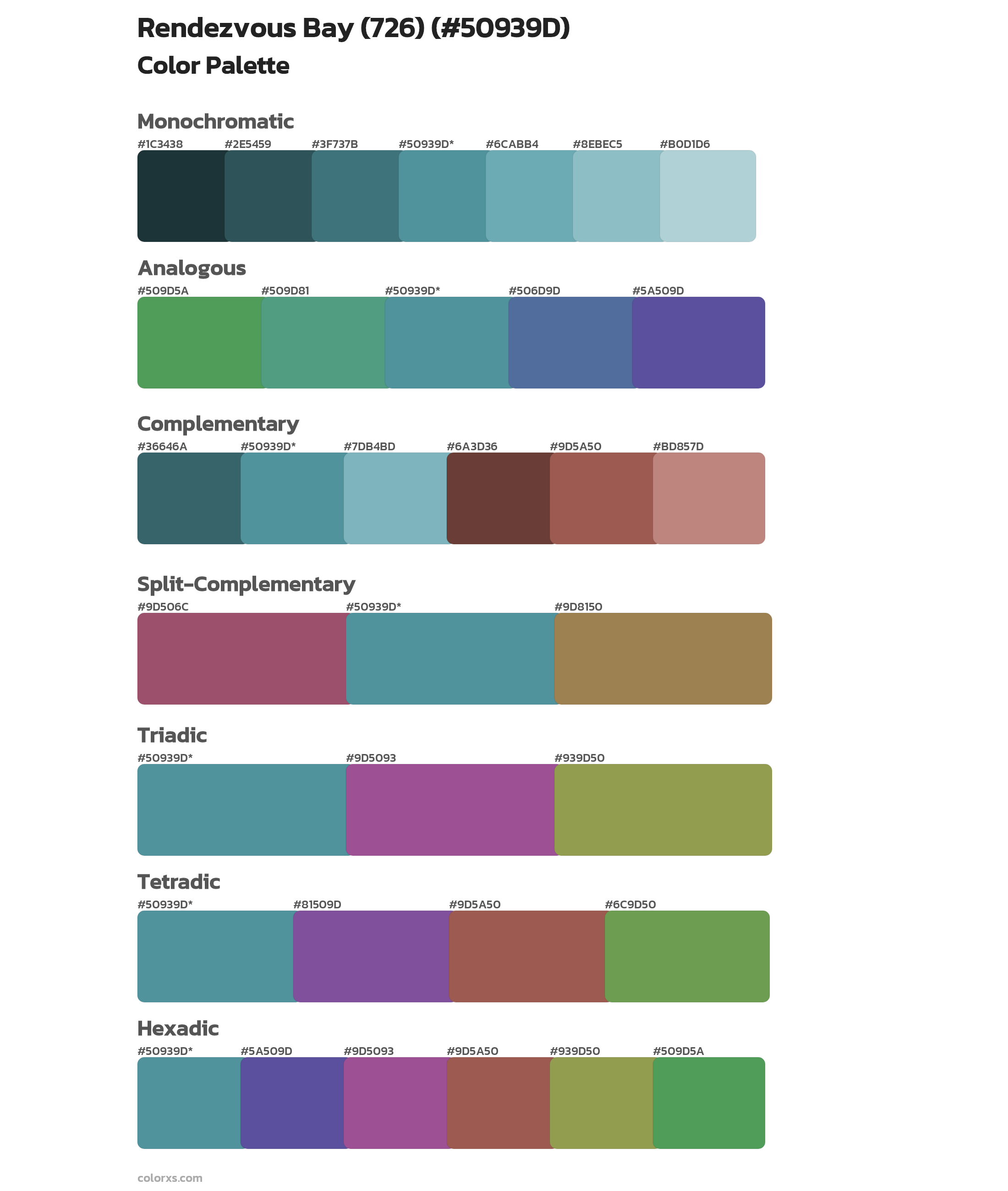 Rendezvous Bay (726) Color Scheme Palettes
