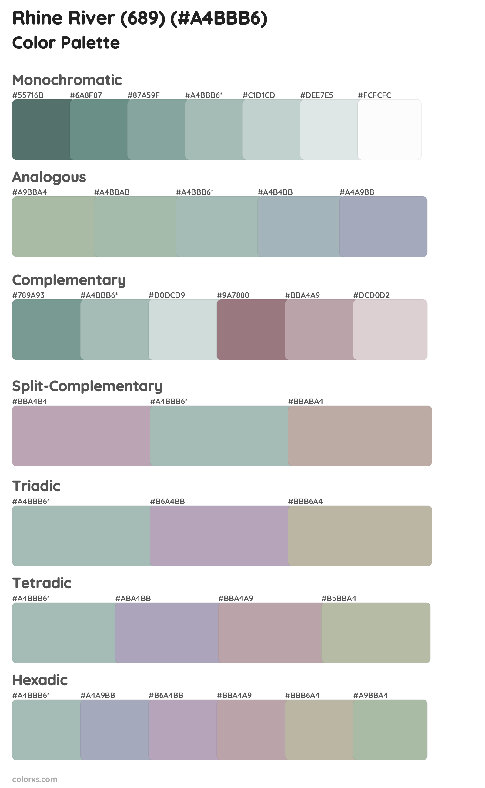 Rhine River (689) Color Scheme Palettes