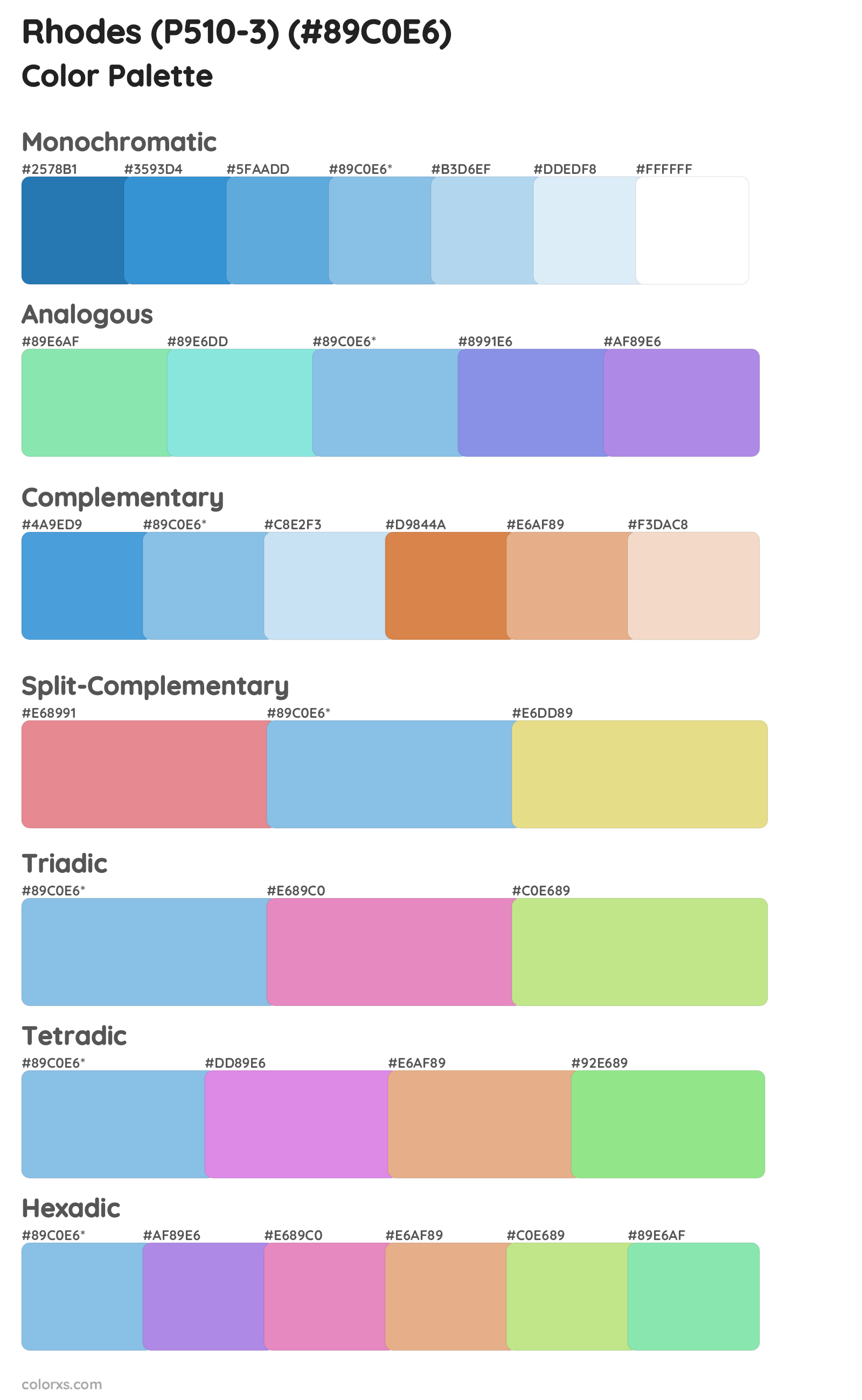 Rhodes (P510-3) Color Scheme Palettes