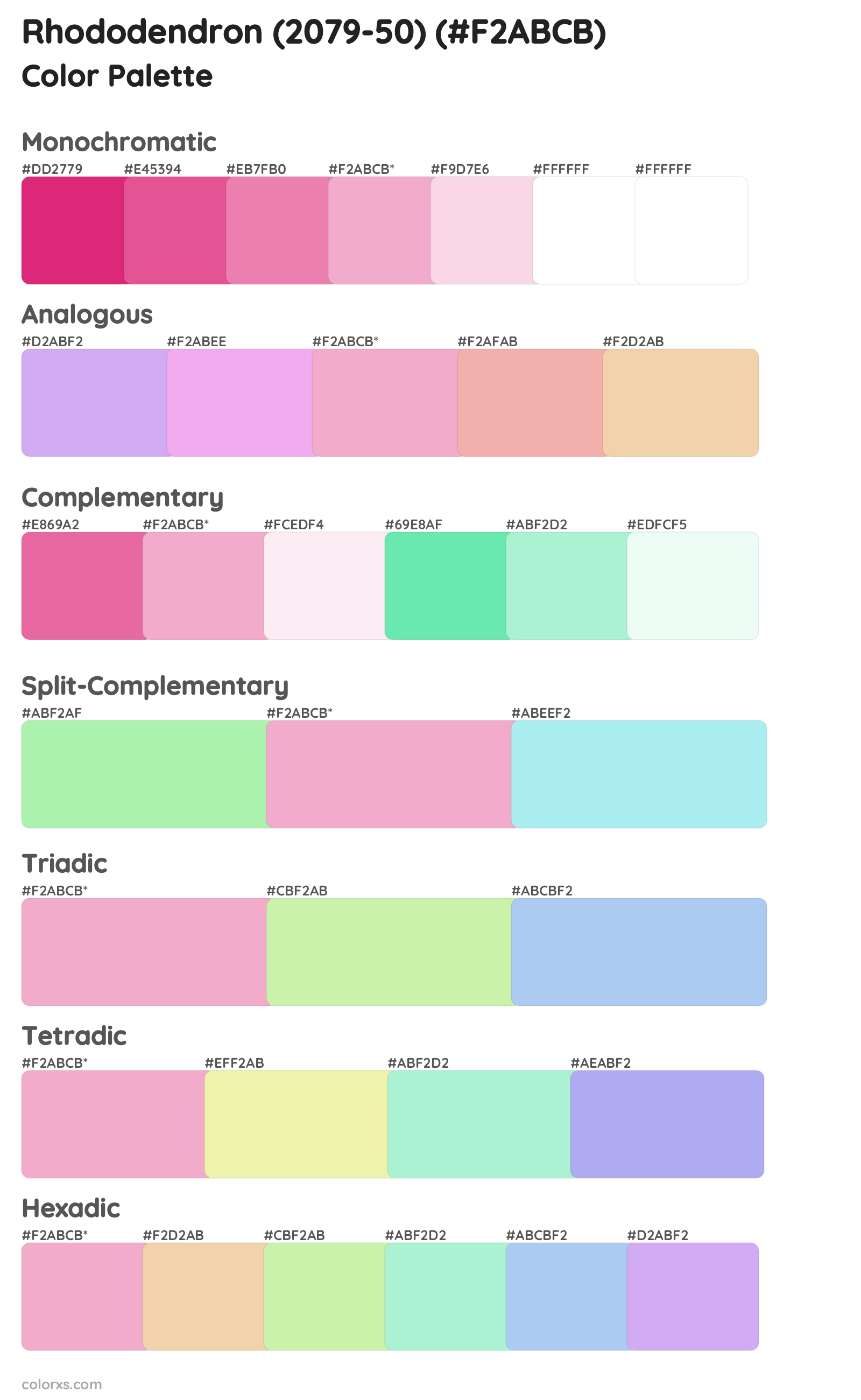 Rhododendron (2079-50) Color Scheme Palettes