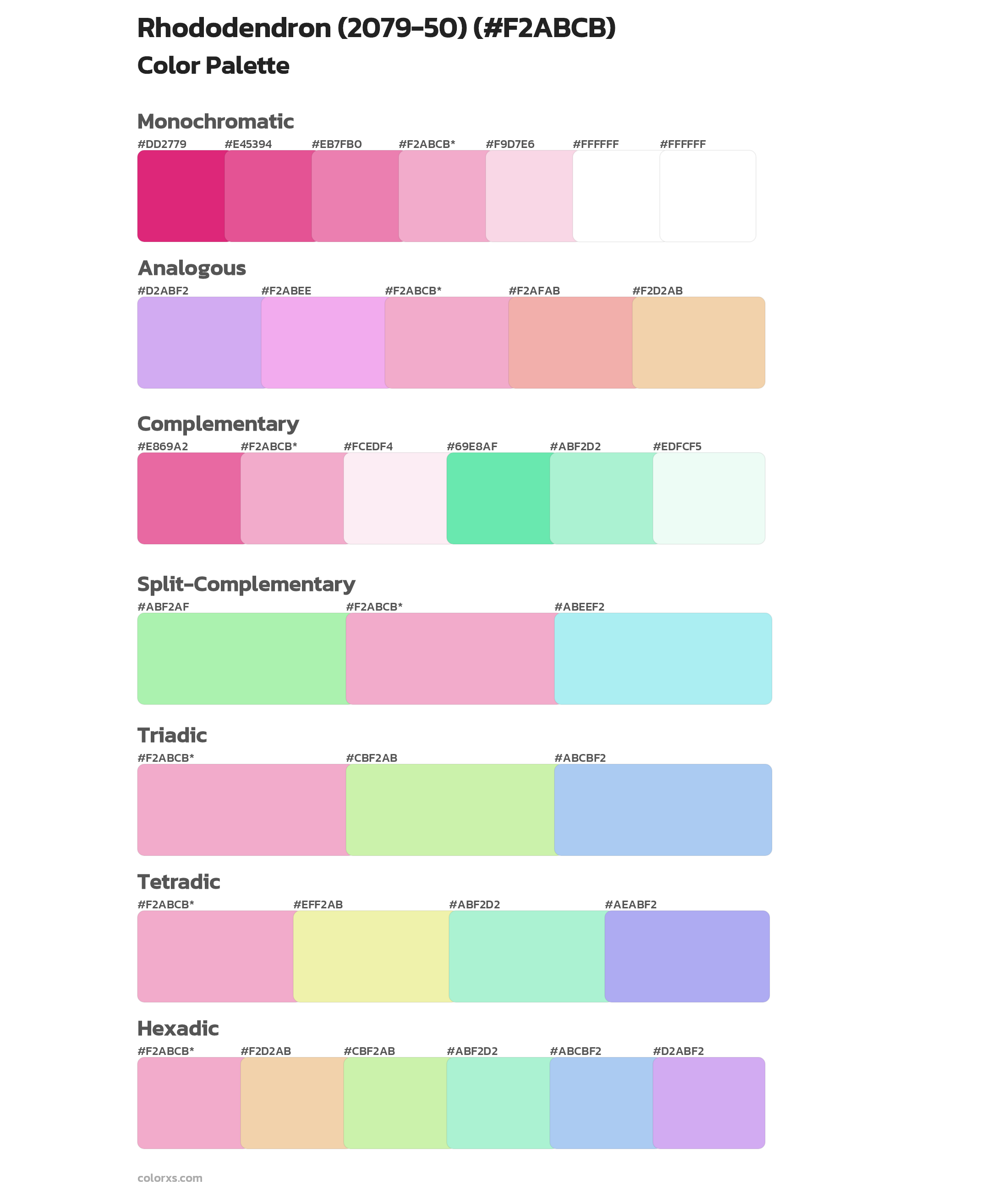 Rhododendron (2079-50) Color Scheme Palettes