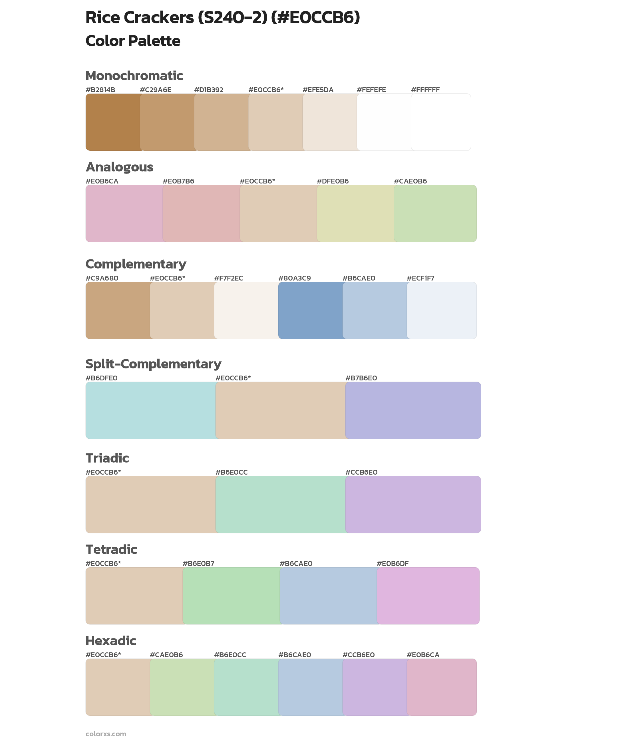 Rice Crackers (S240-2) Color Scheme Palettes