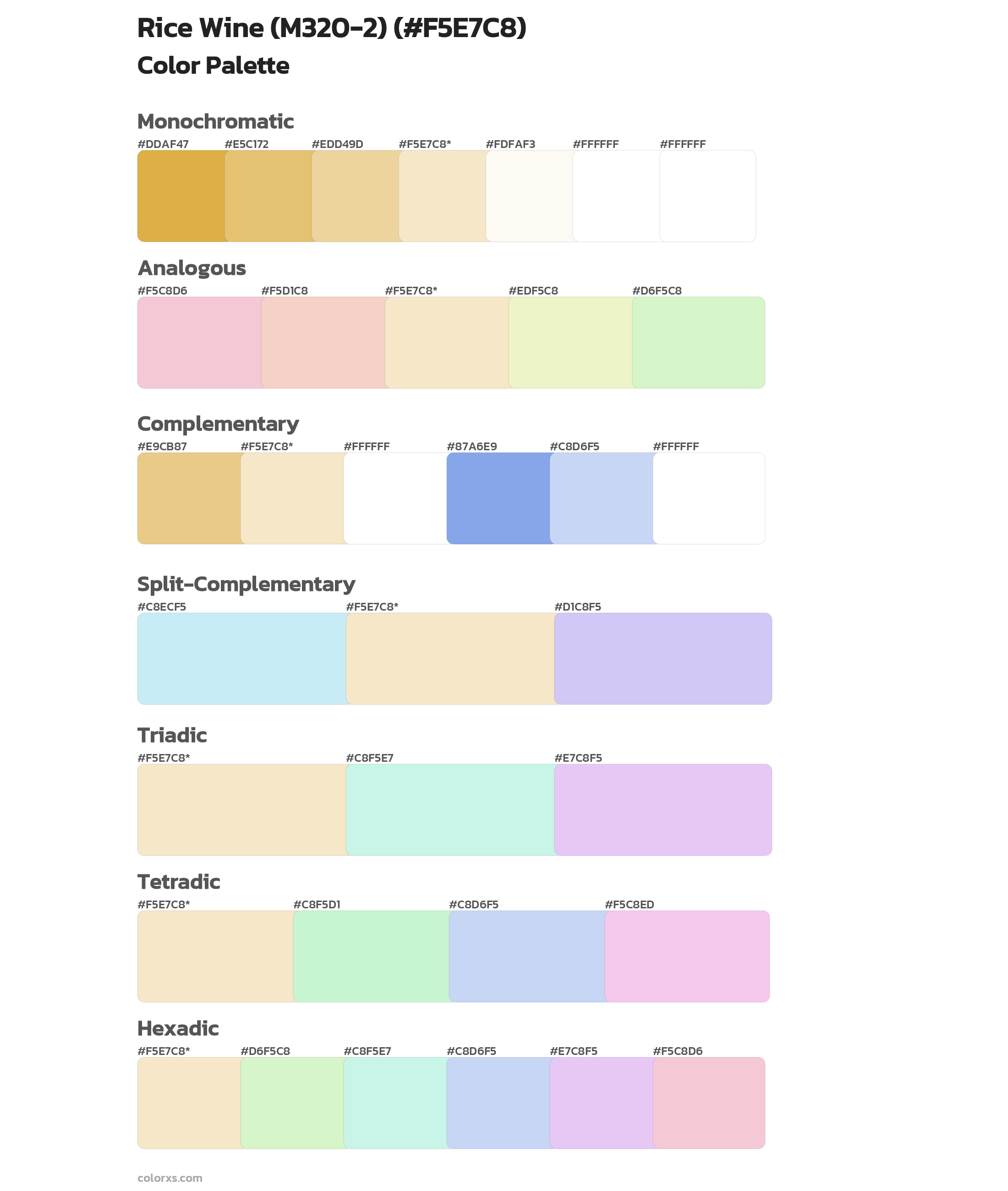 Rice Wine (M320-2) Color Scheme Palettes