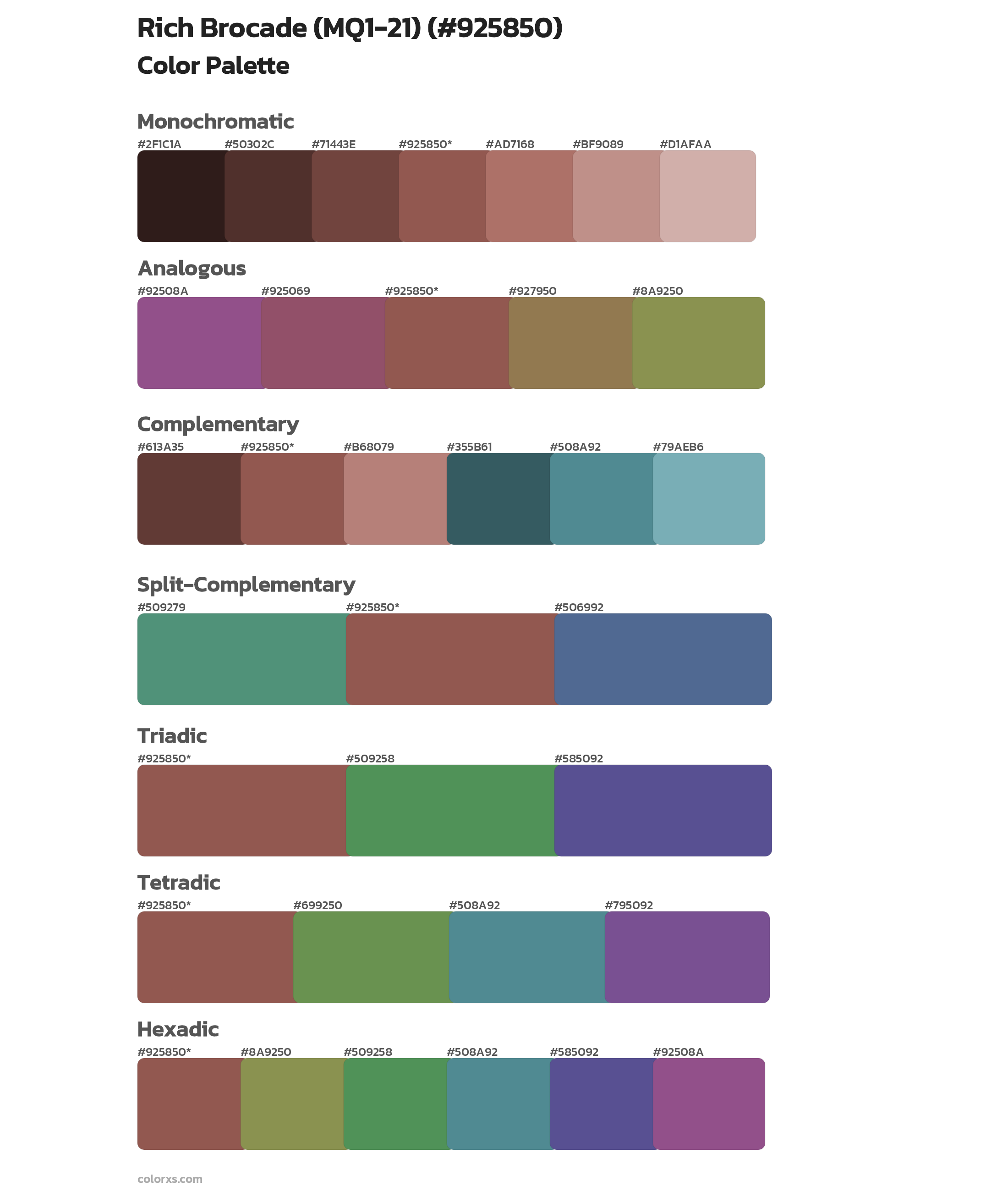 Rich Brocade (MQ1-21) Color Scheme Palettes