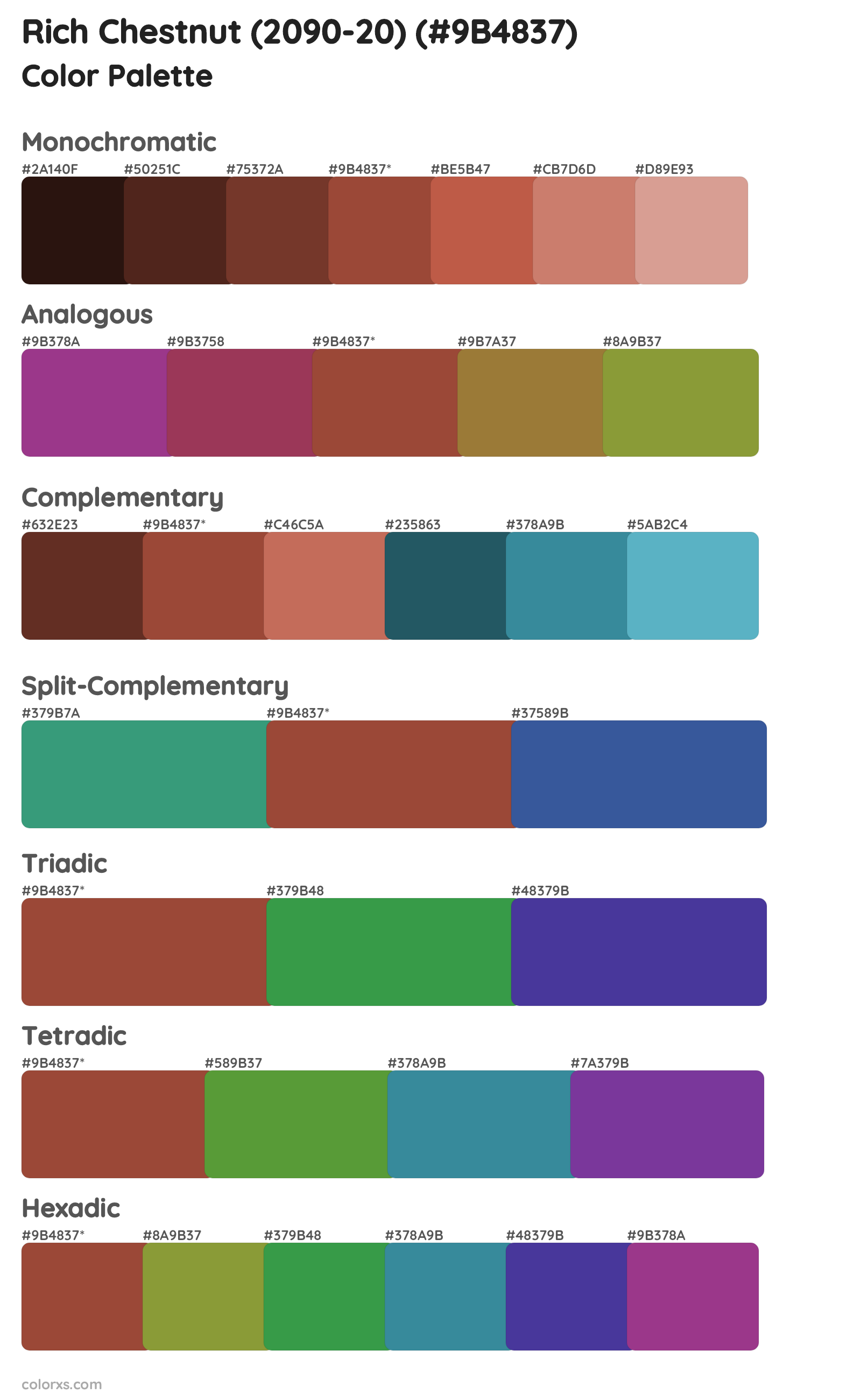 Rich Chestnut (2090-20) Color Scheme Palettes
