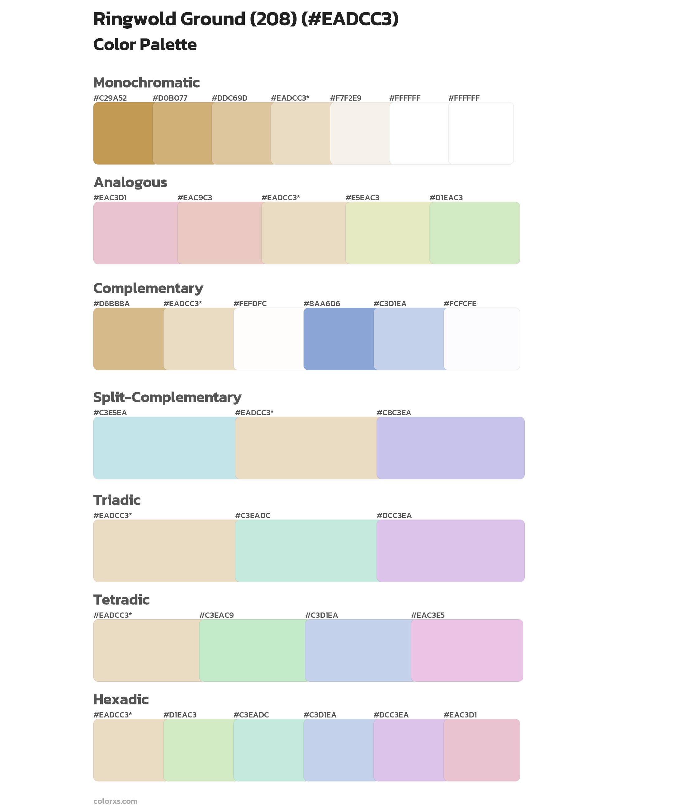 Ringwold Ground (208) Color Scheme Palettes