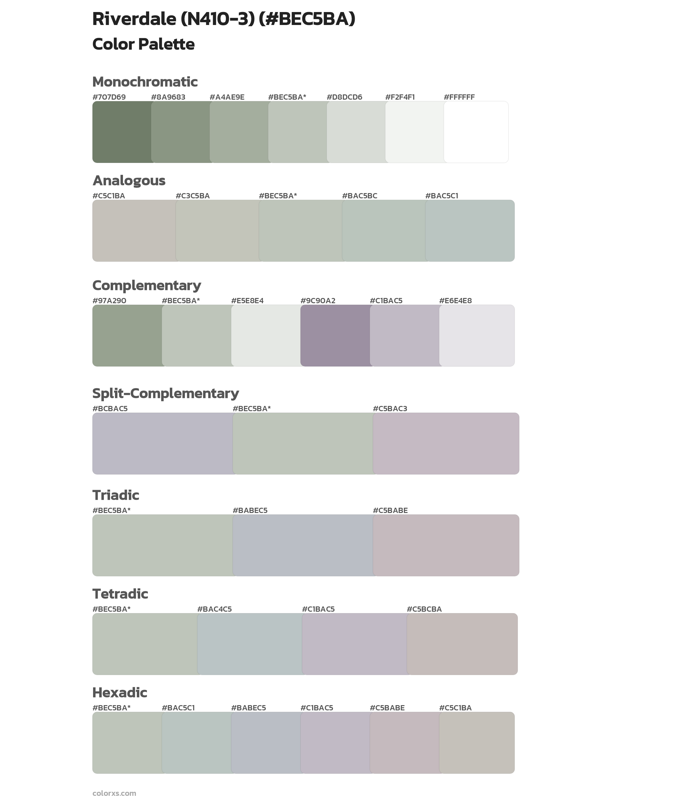 Riverdale (N410-3) Color Scheme Palettes