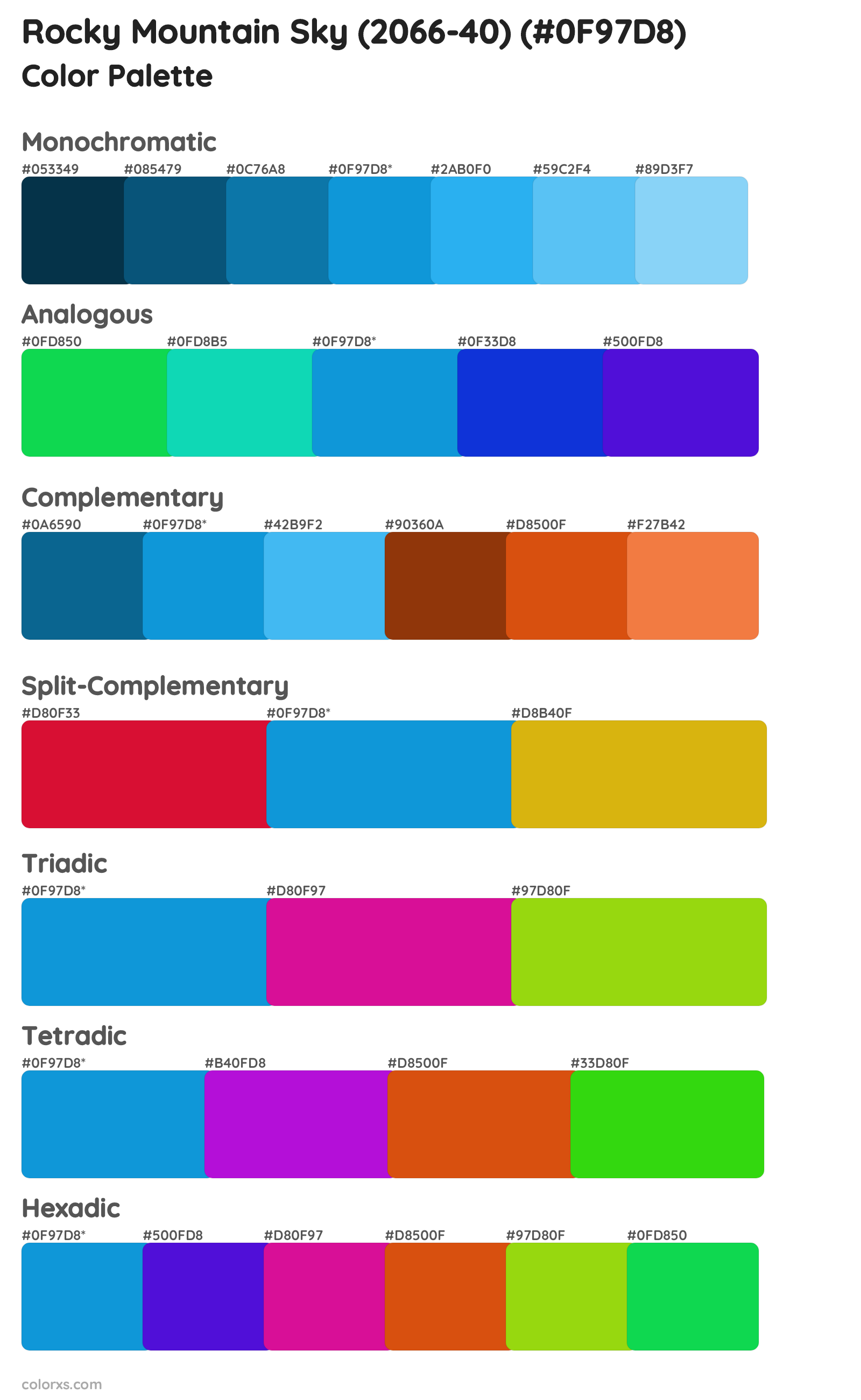 Rocky Mountain Sky (2066-40) Color Scheme Palettes