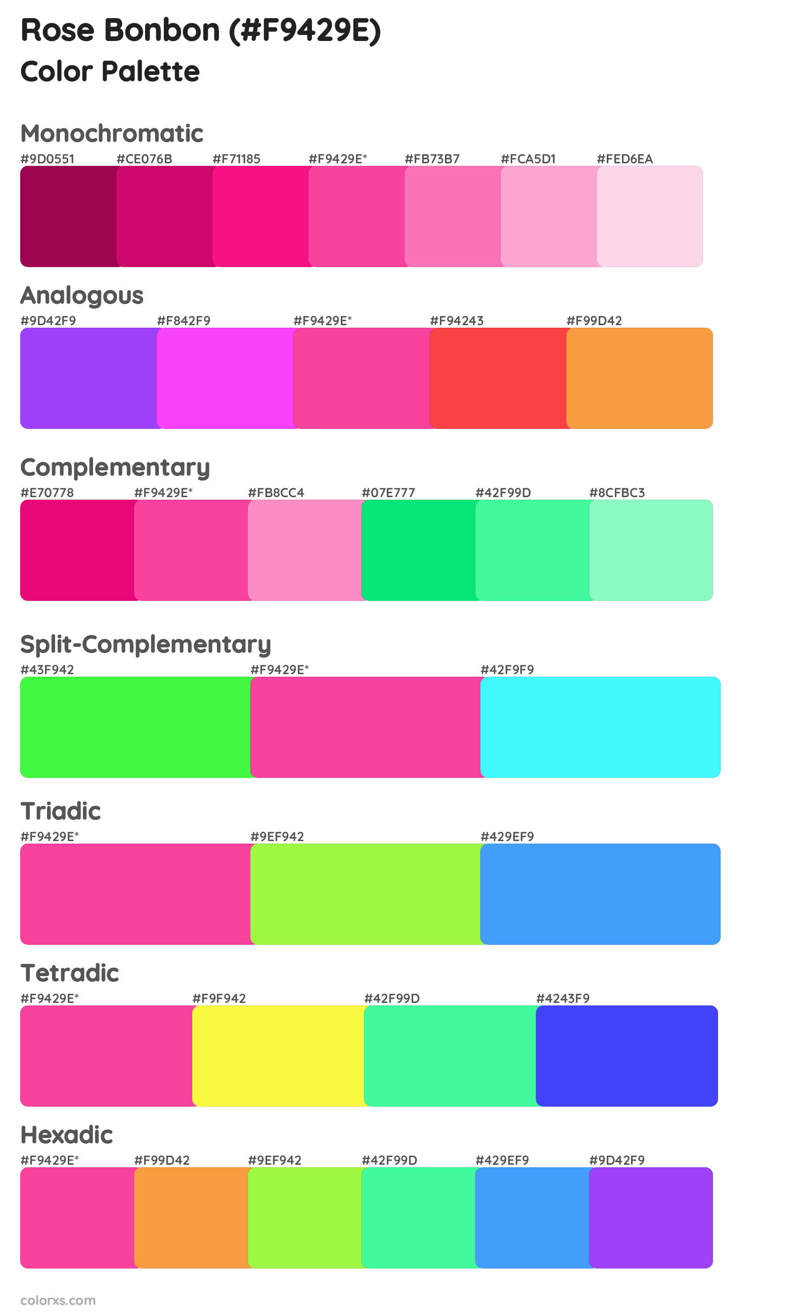 Rose Bonbon Color Scheme Palettes