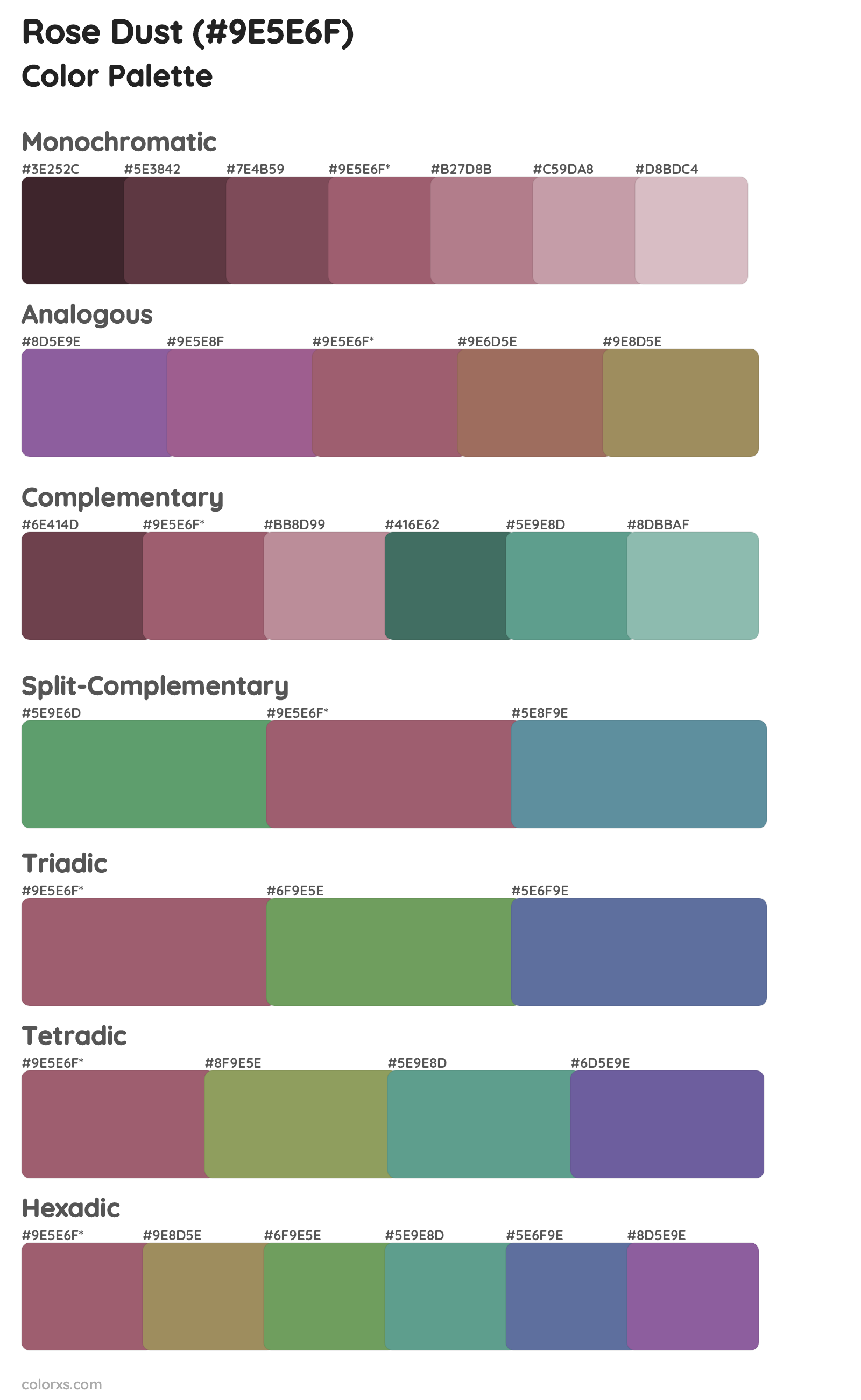Rose Dust Color Scheme Palettes
