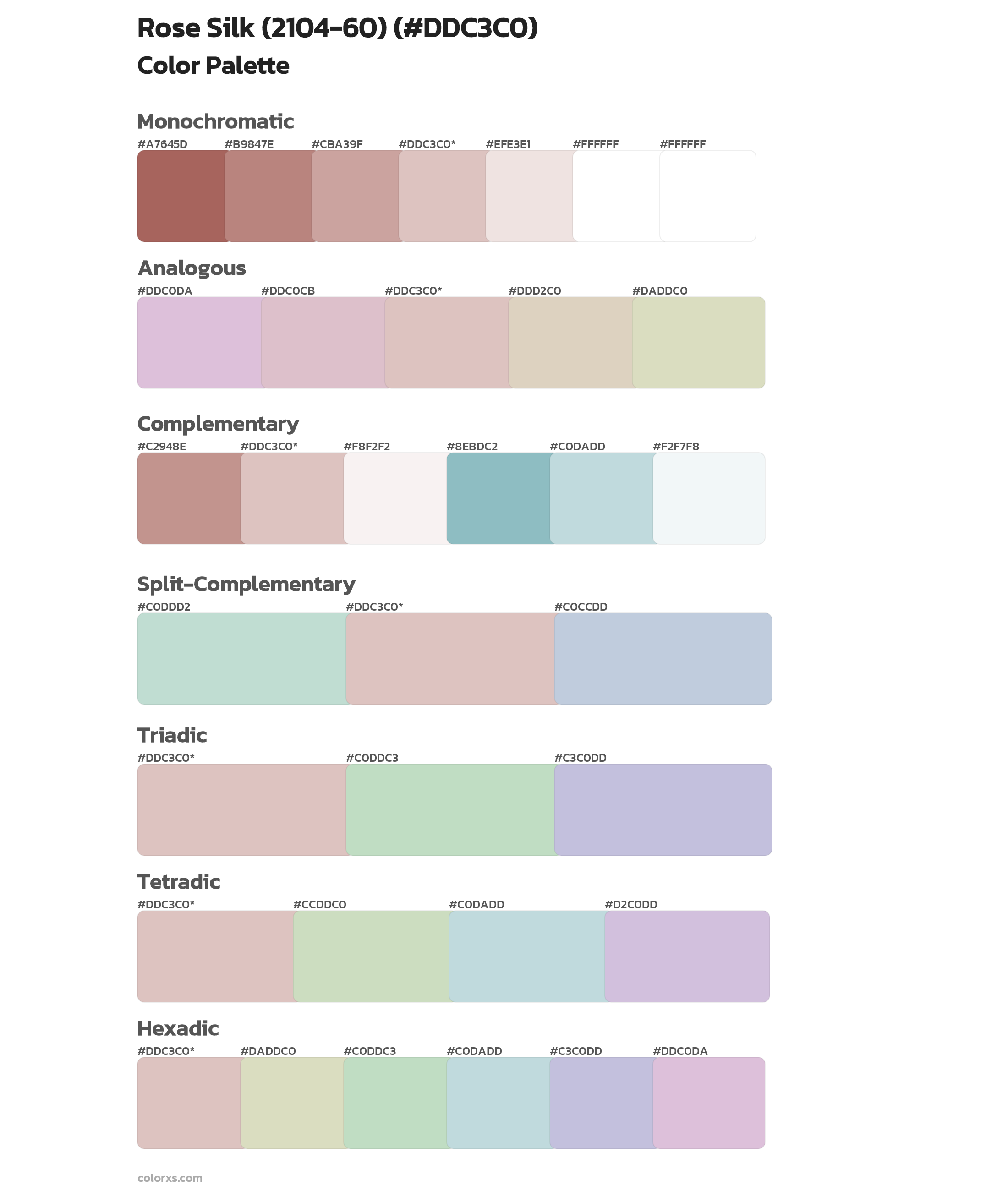 Rose Silk (2104-60) Color Scheme Palettes