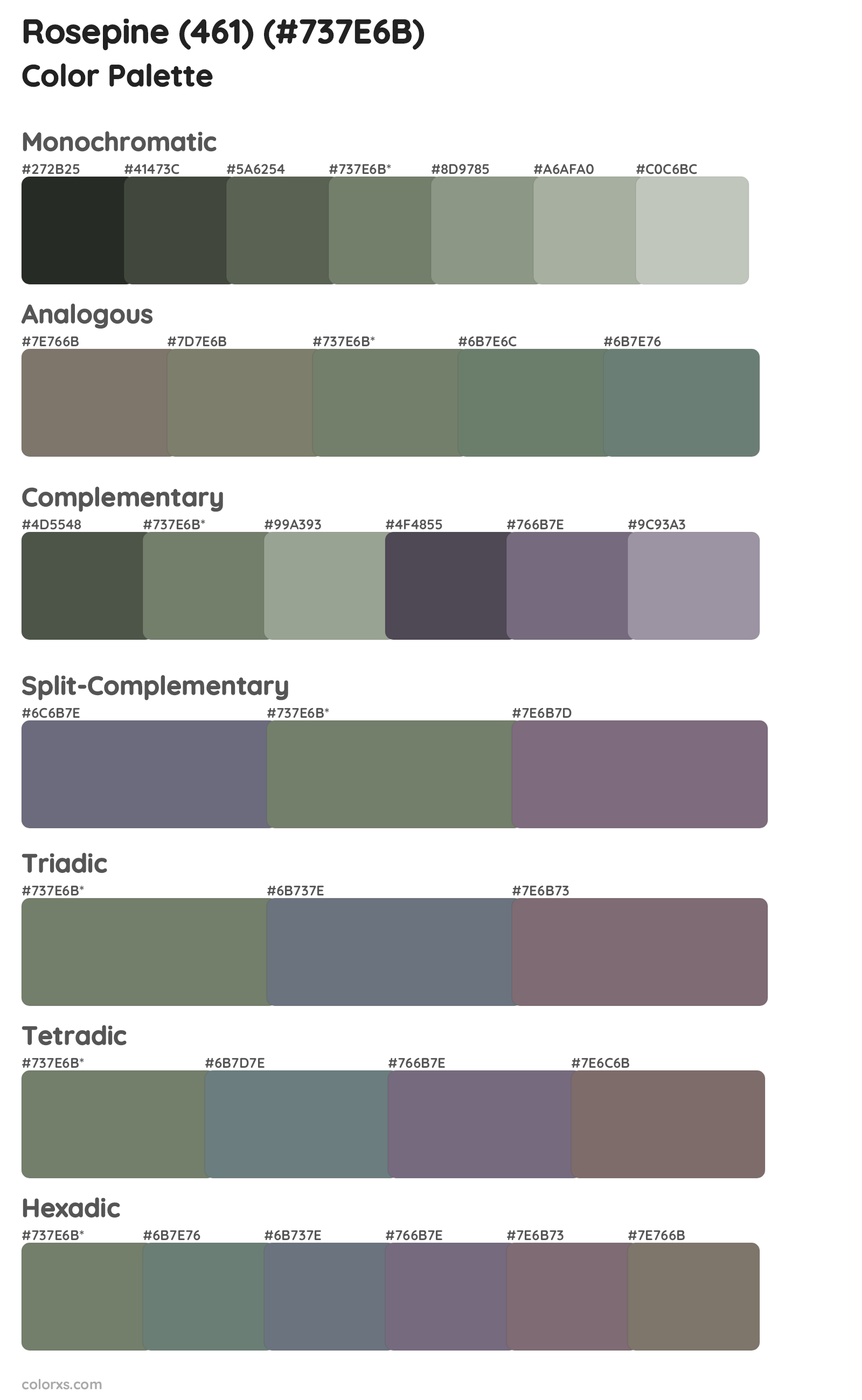 Rosepine (461) Color Scheme Palettes