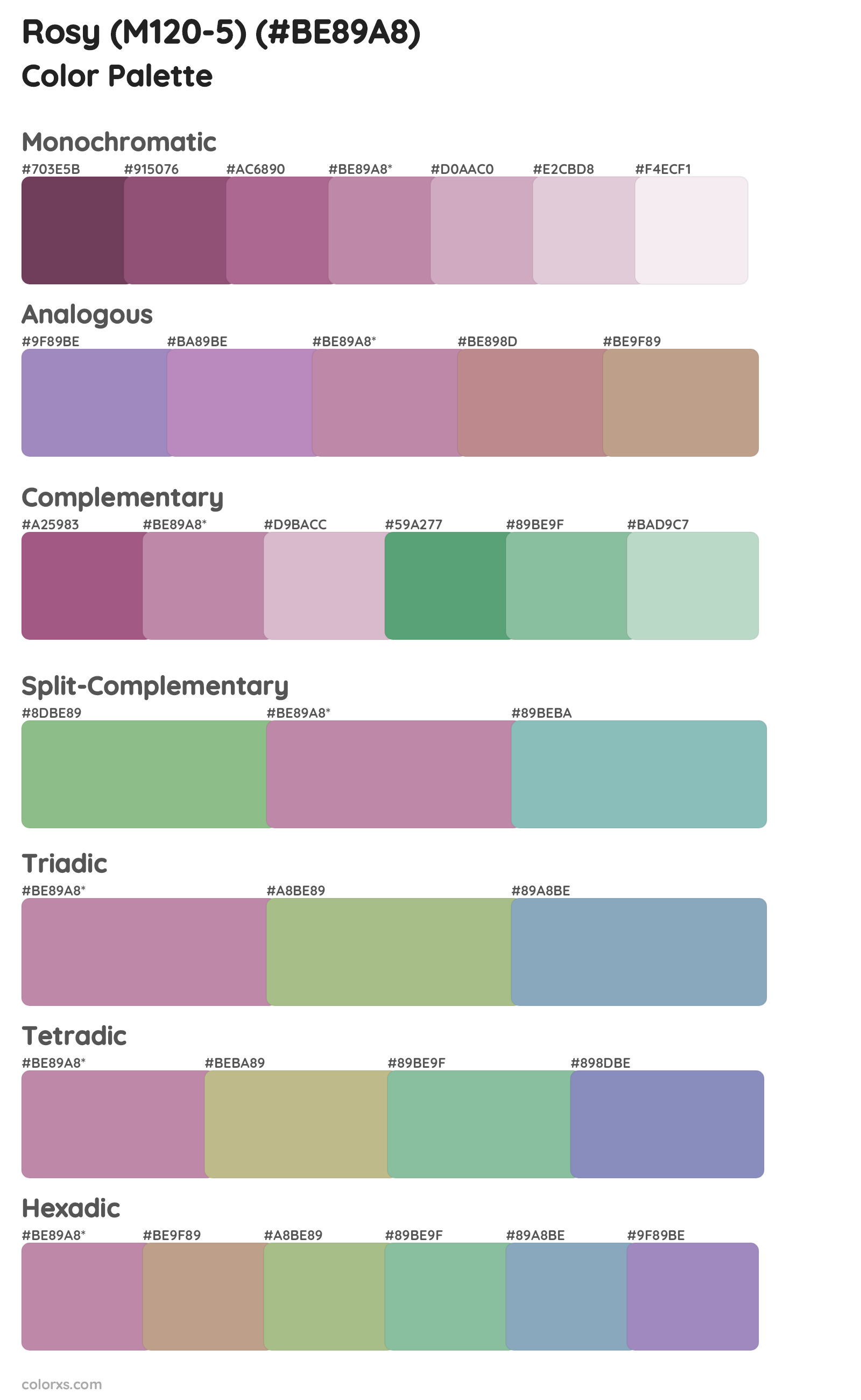 Rosy (M120-5) Color Scheme Palettes