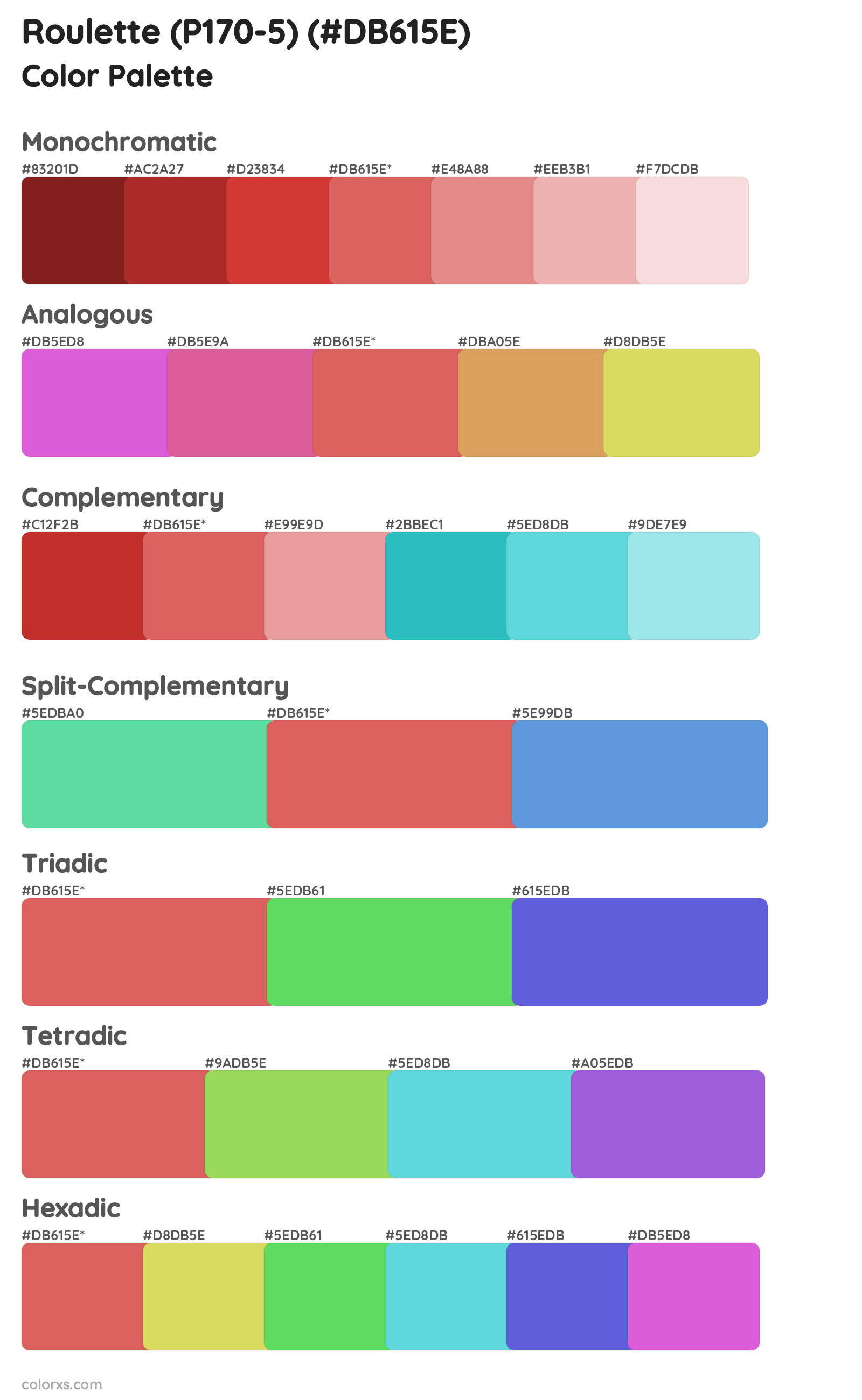 Roulette (P170-5) Color Scheme Palettes