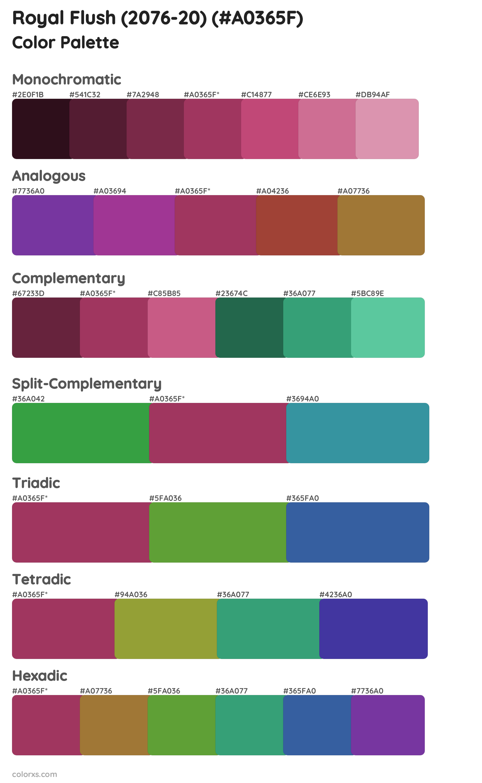 Royal Flush (2076-20) Color Scheme Palettes