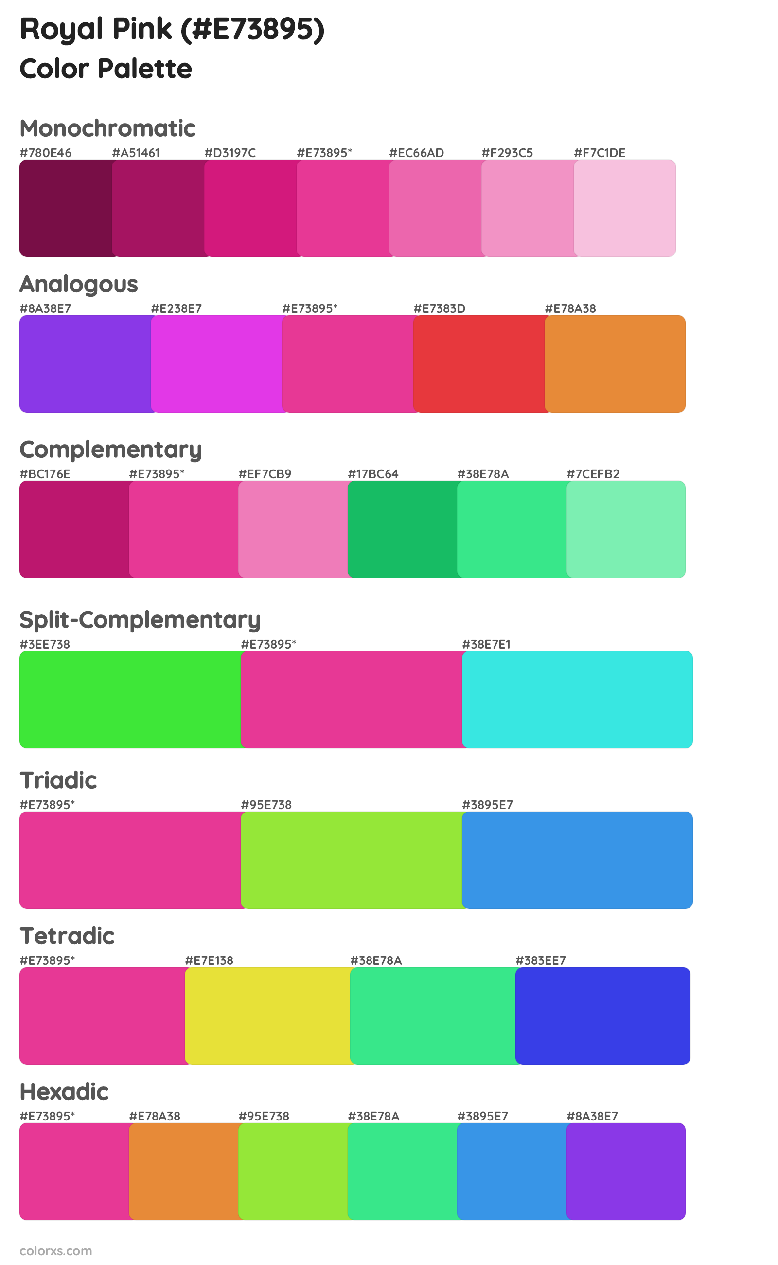 Royal Pink Color Scheme Palettes