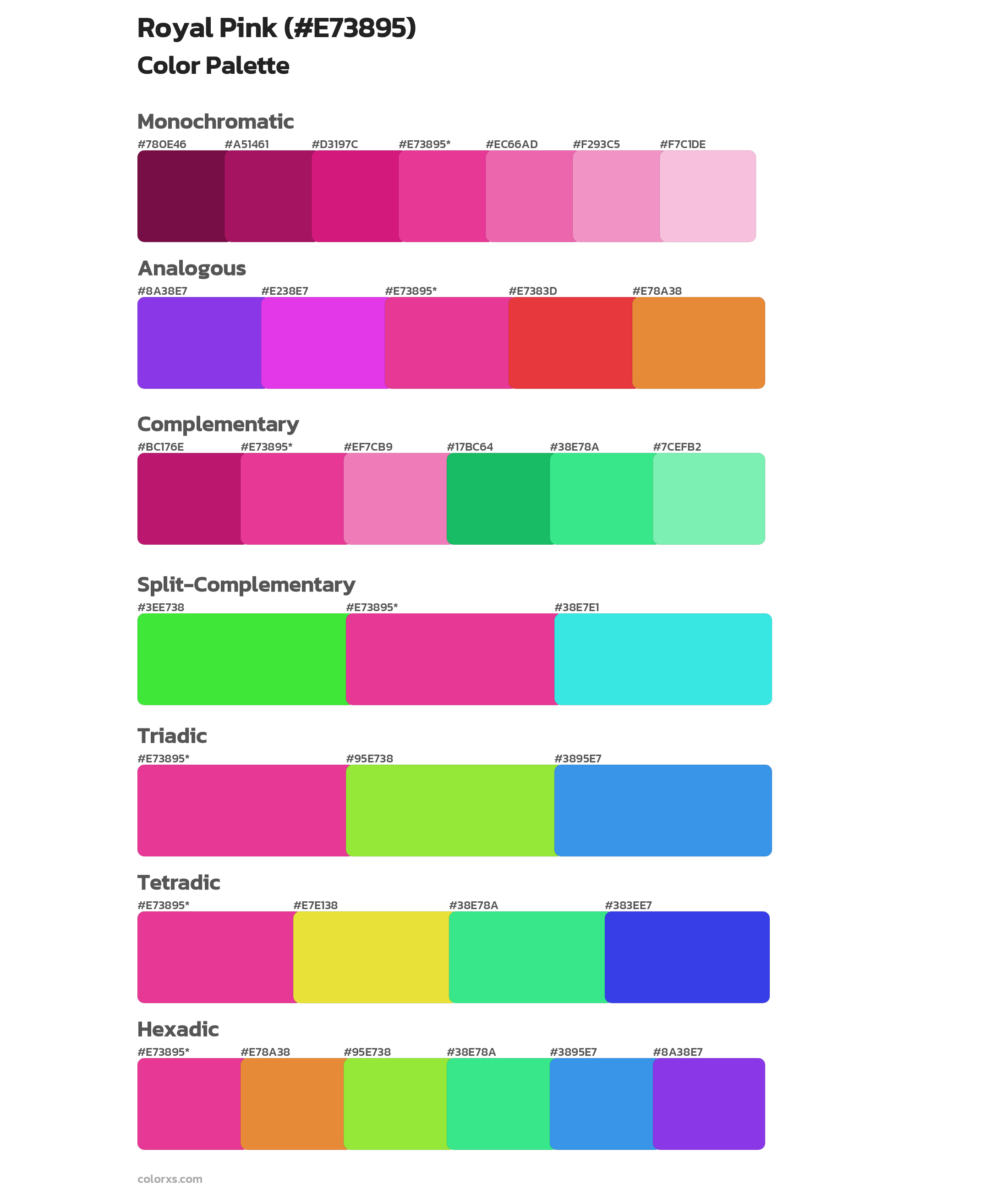 Royal Pink Color Scheme Palettes