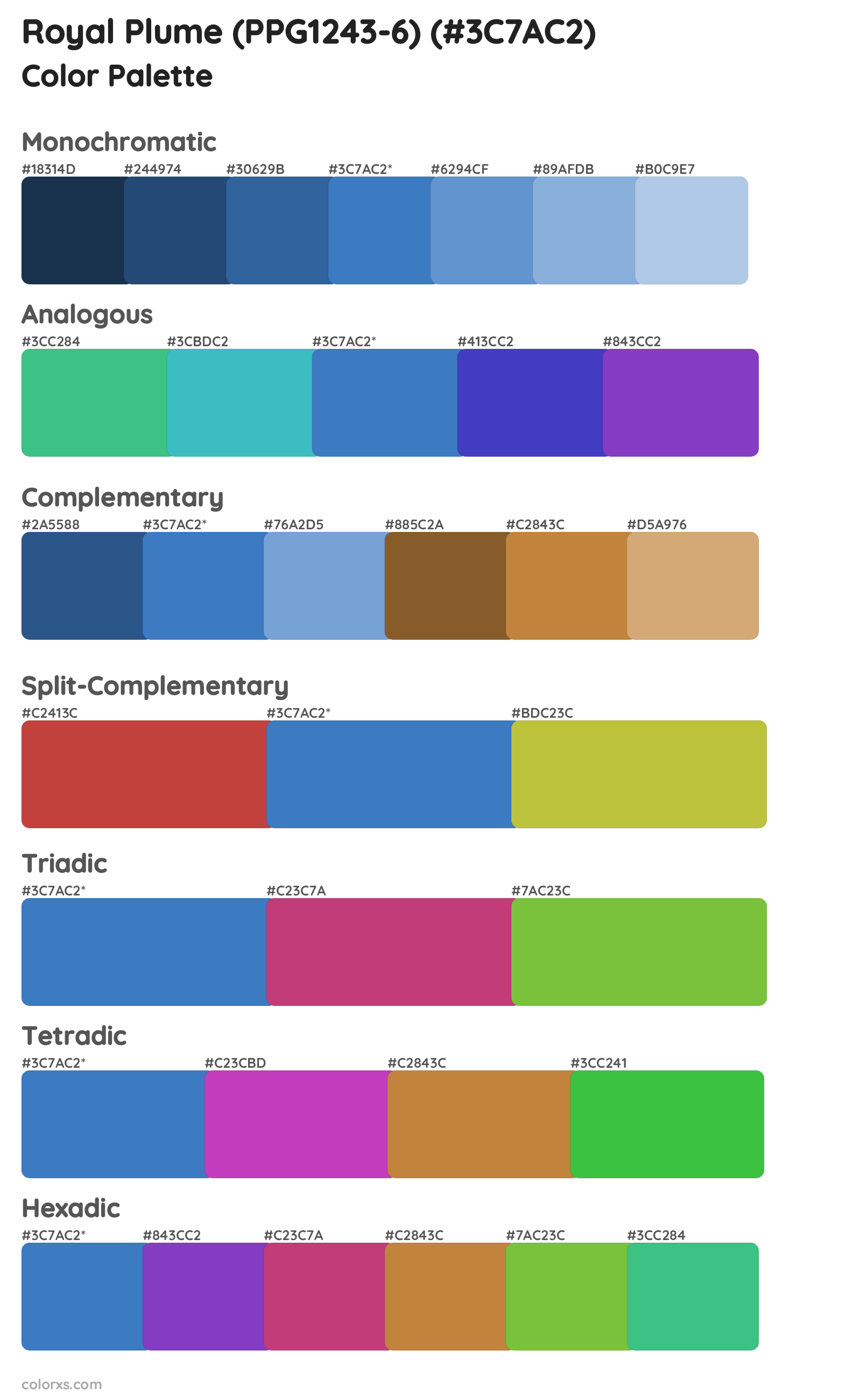 Royal Plume (PPG1243-6) Color Scheme Palettes