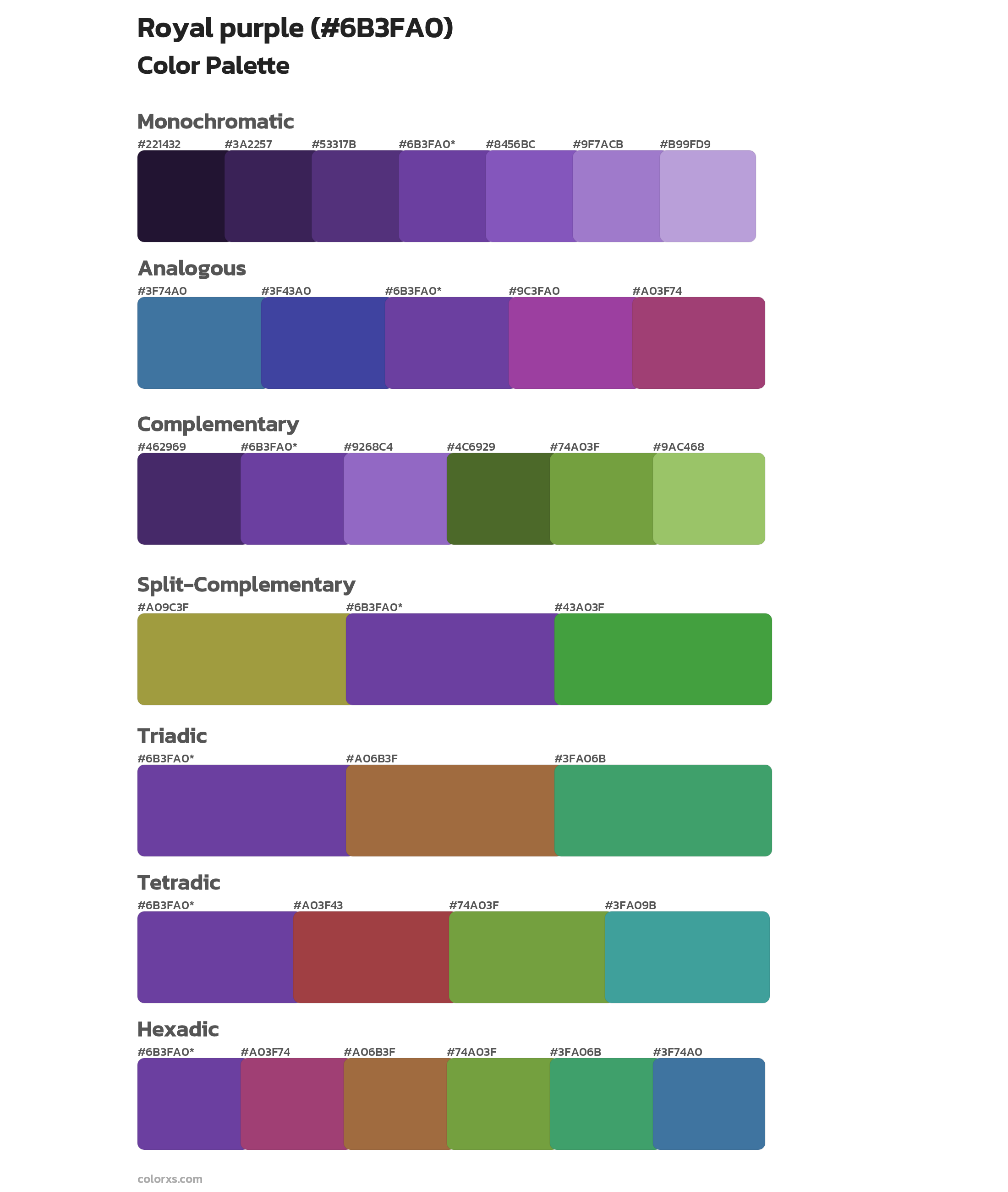 Royal purple Color Scheme Palettes