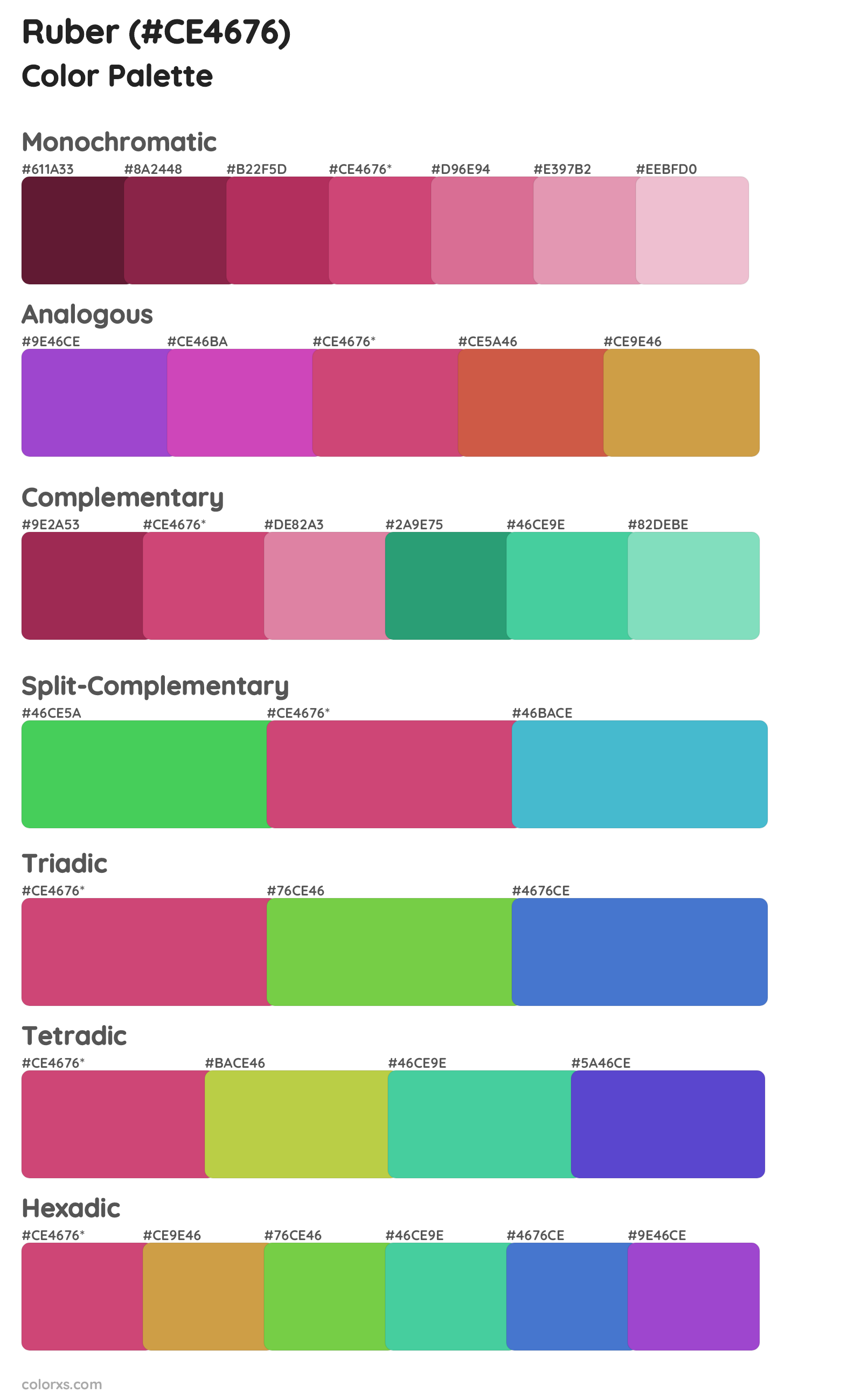 Ruber Color Scheme Palettes
