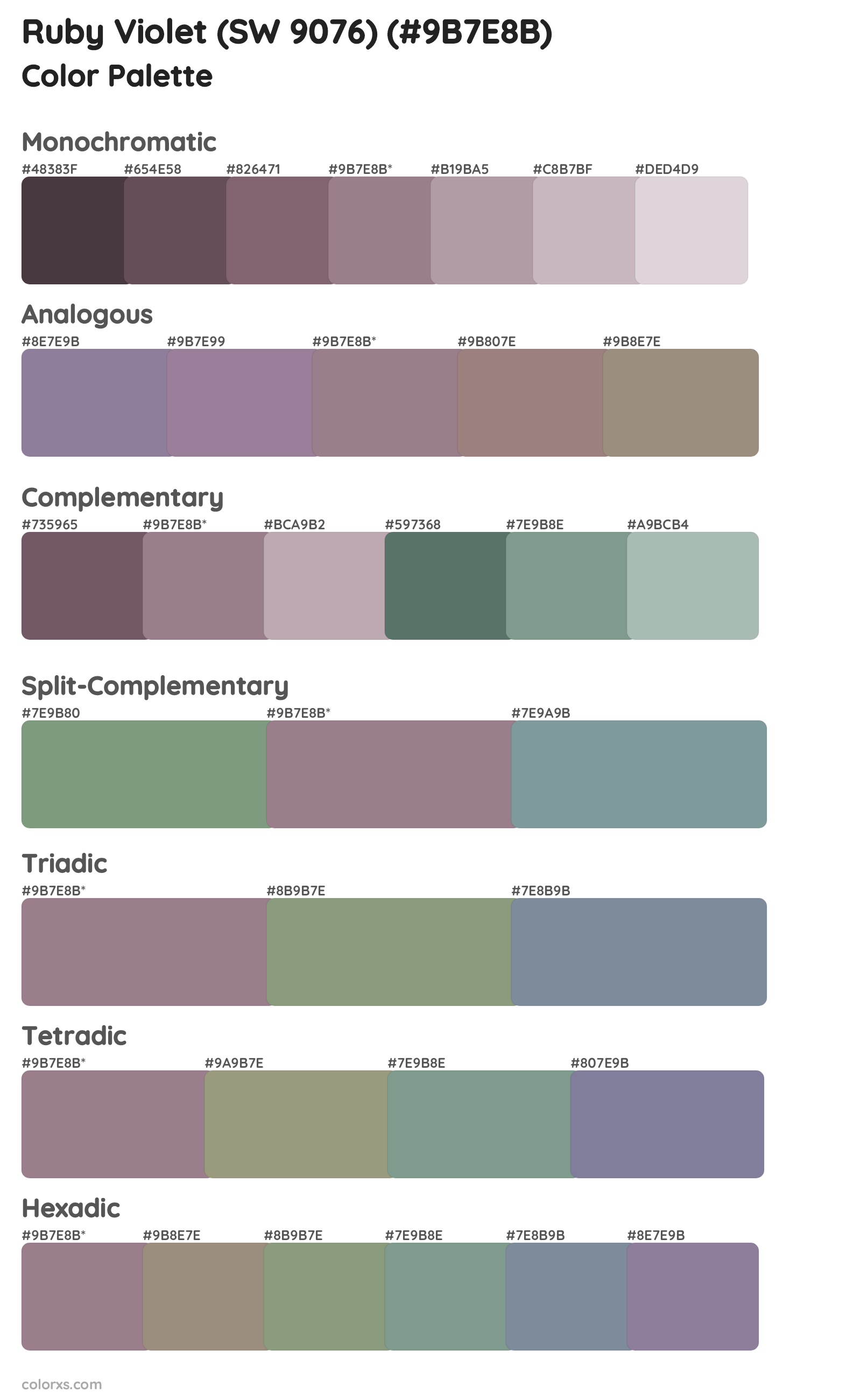 Ruby Violet (SW 9076) Color Scheme Palettes