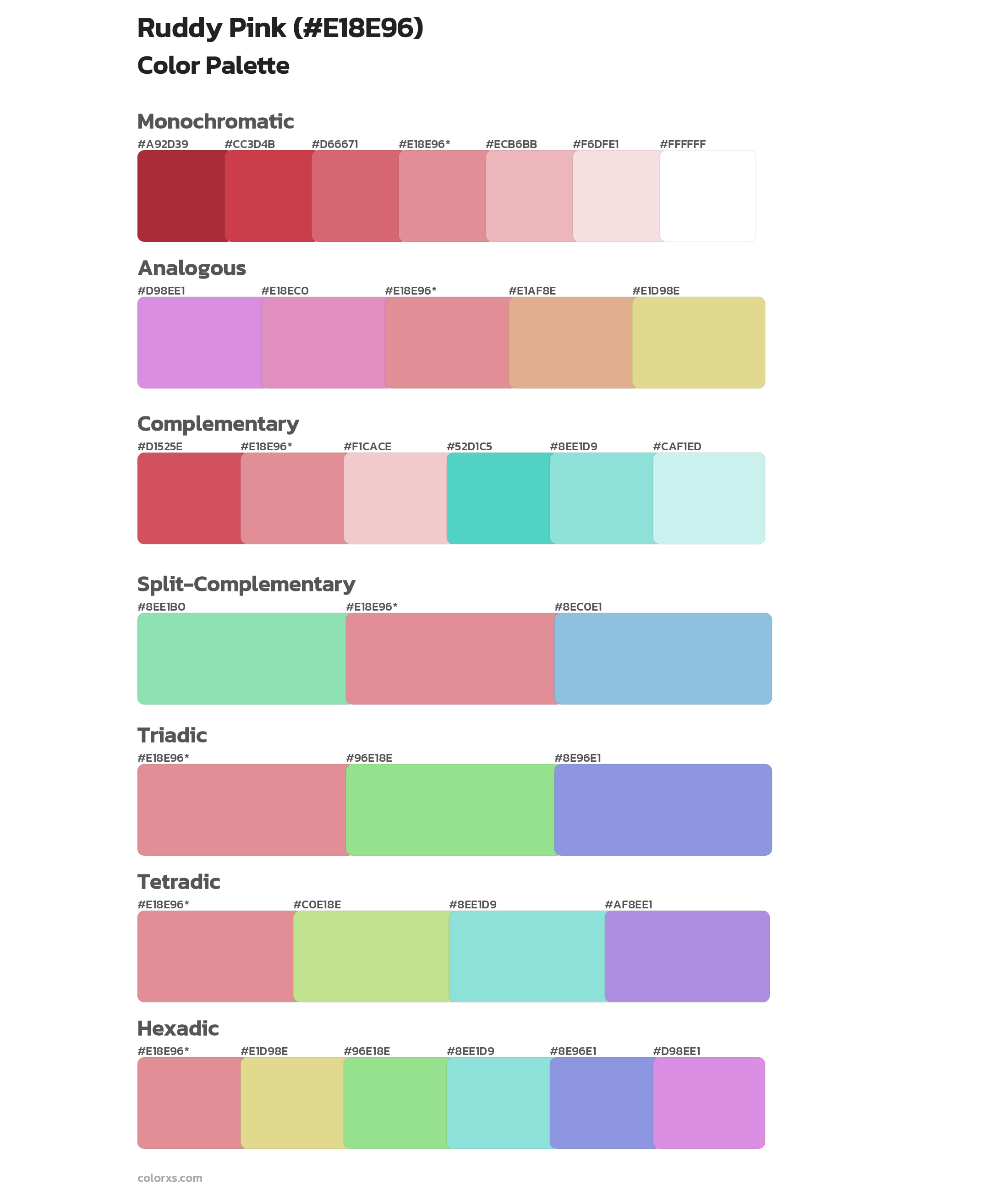Ruddy Pink Color Scheme Palettes