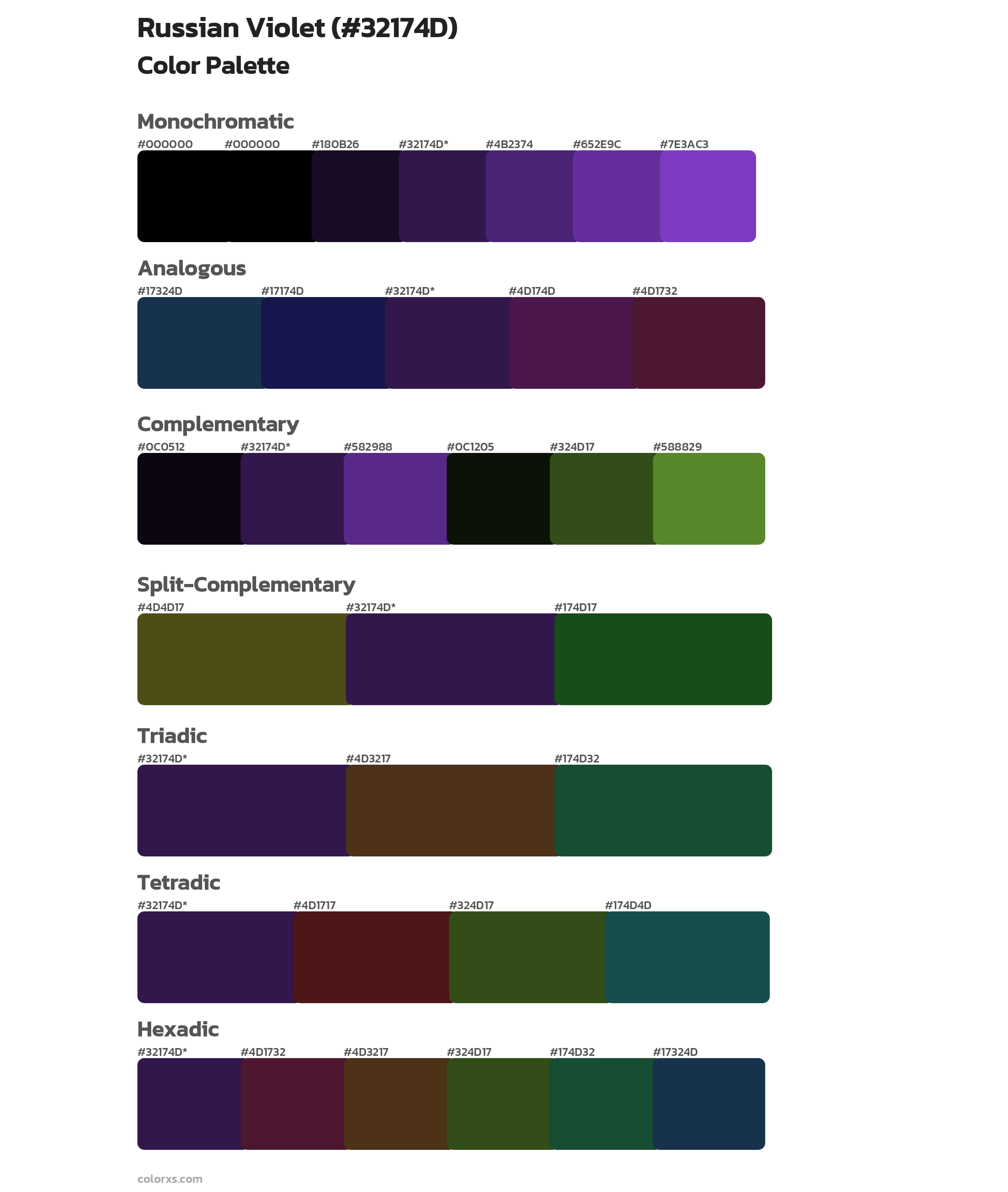 Russian Violet Color Scheme Palettes