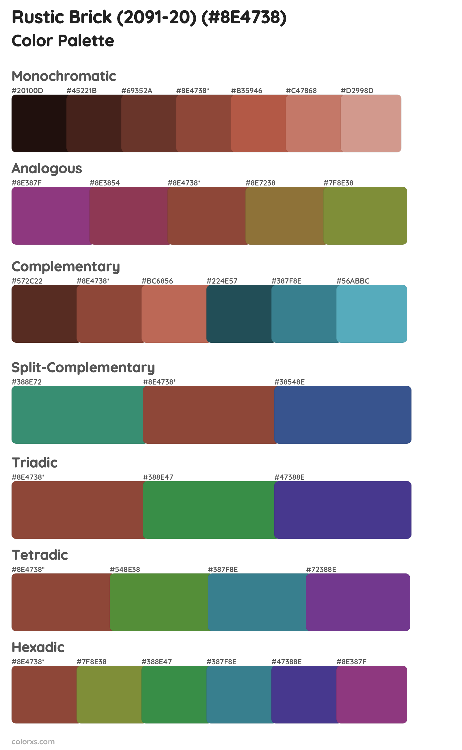 Rustic Brick (2091-20) Color Scheme Palettes