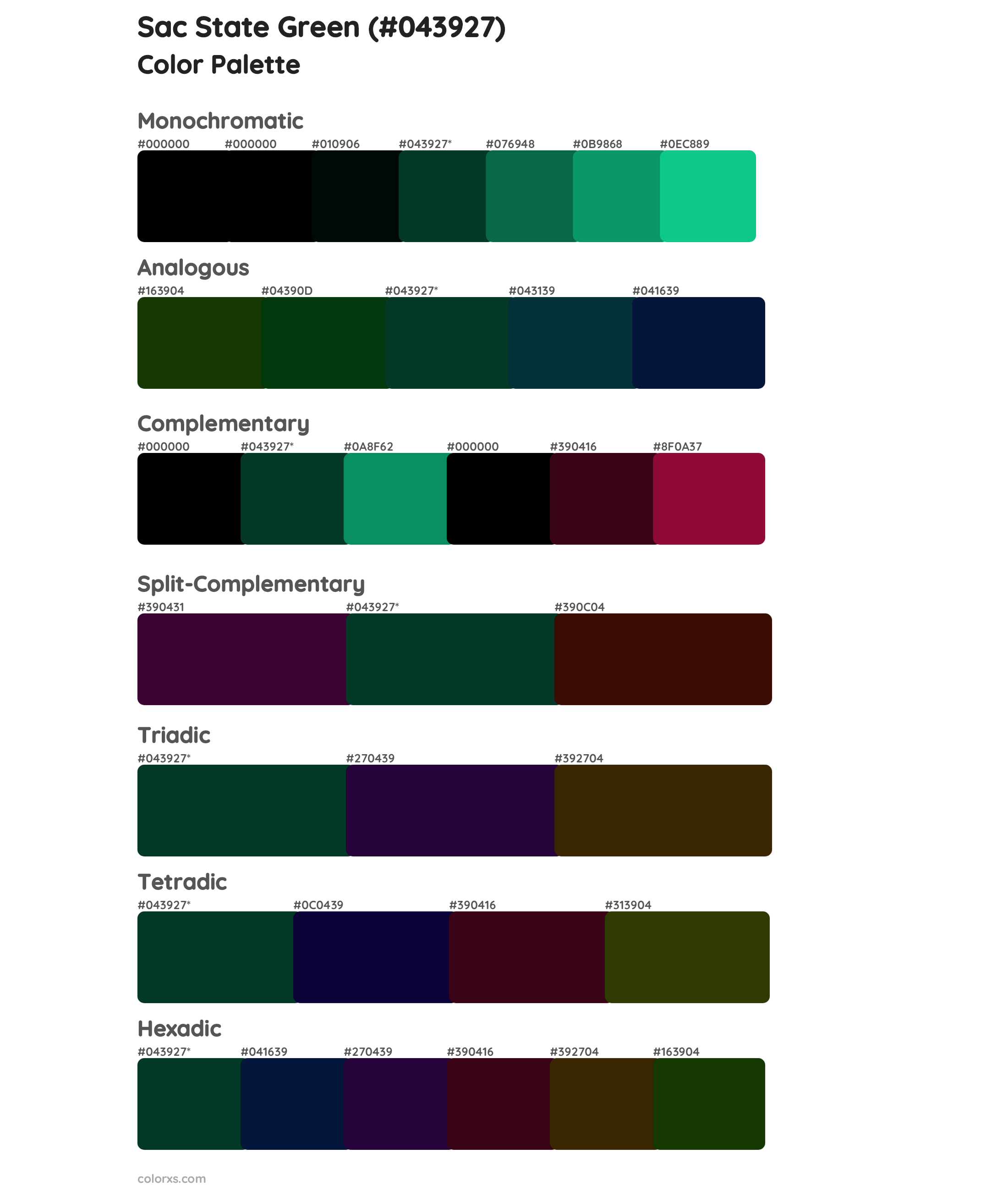 Sac State Green Color Scheme Palettes