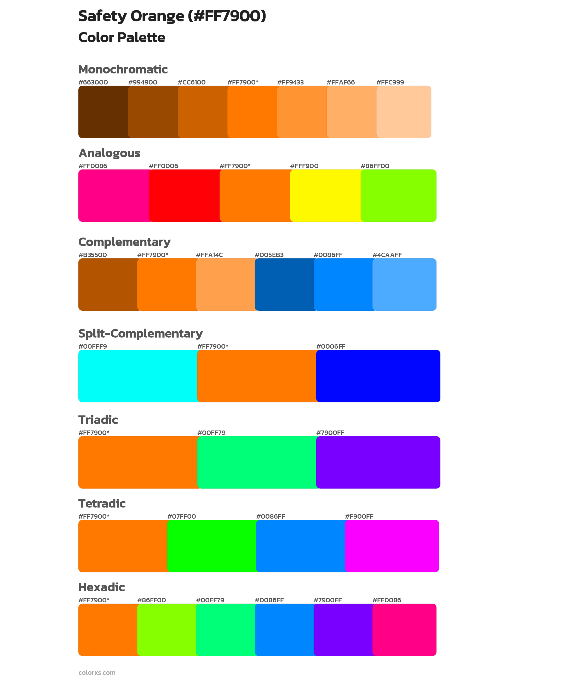 Safety Orange Color Scheme Palettes