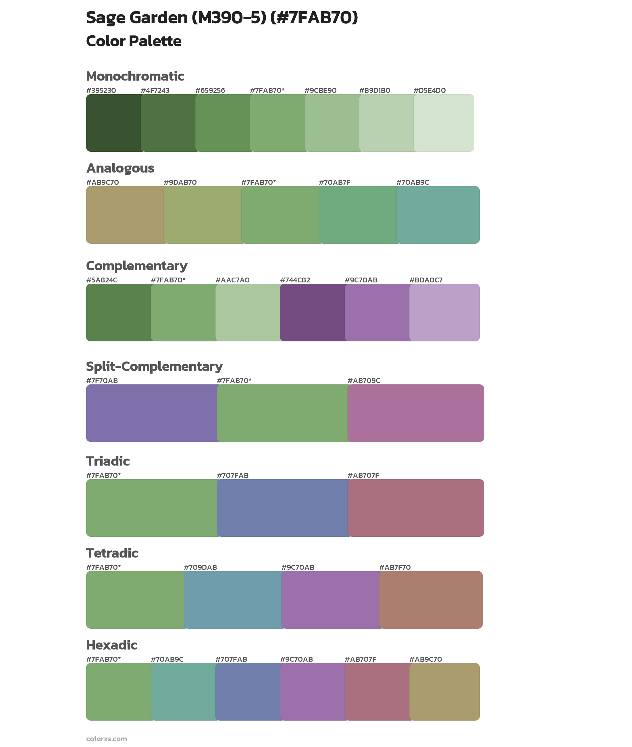 Sage Garden (M390-5) Color Scheme Palettes