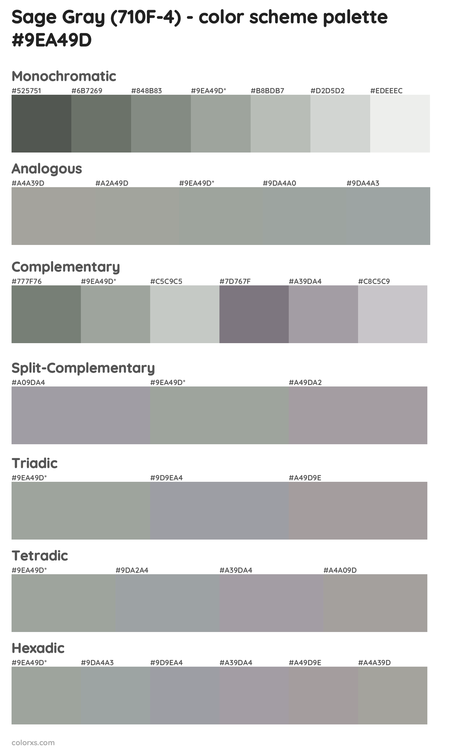 Sage Gray (710F-4) Color Scheme Palettes
