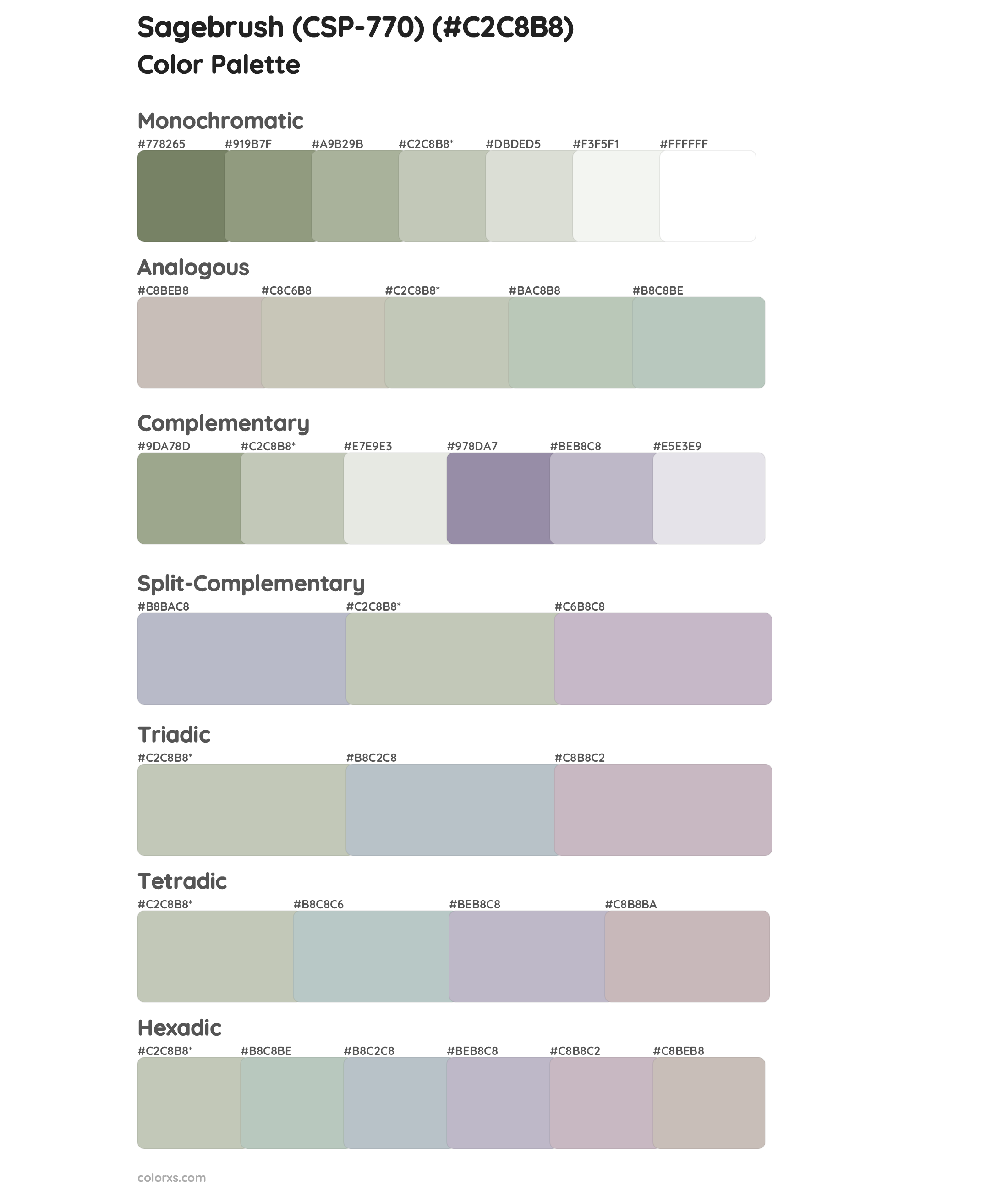 Sagebrush (CSP-770) Color Scheme Palettes