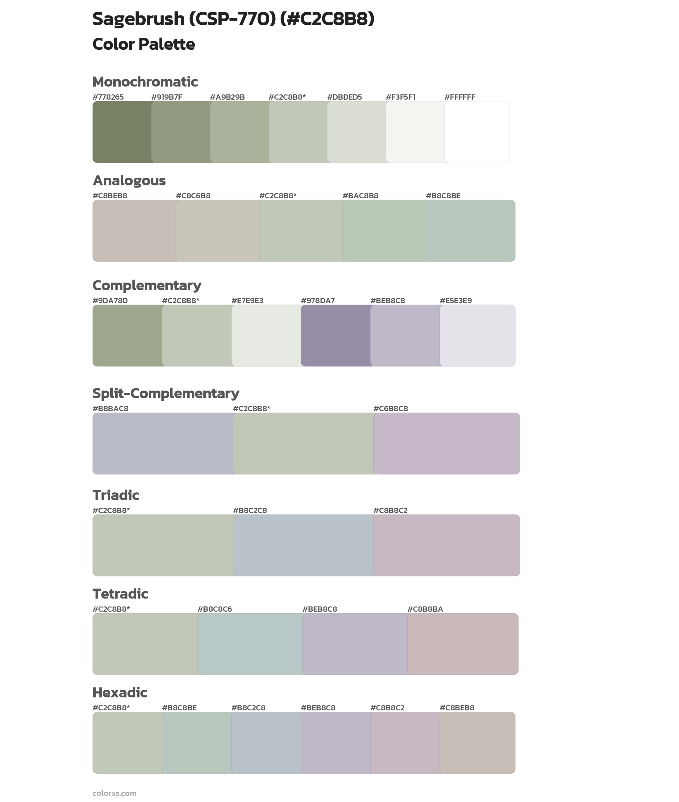 Sagebrush (CSP-770) Color Scheme Palettes