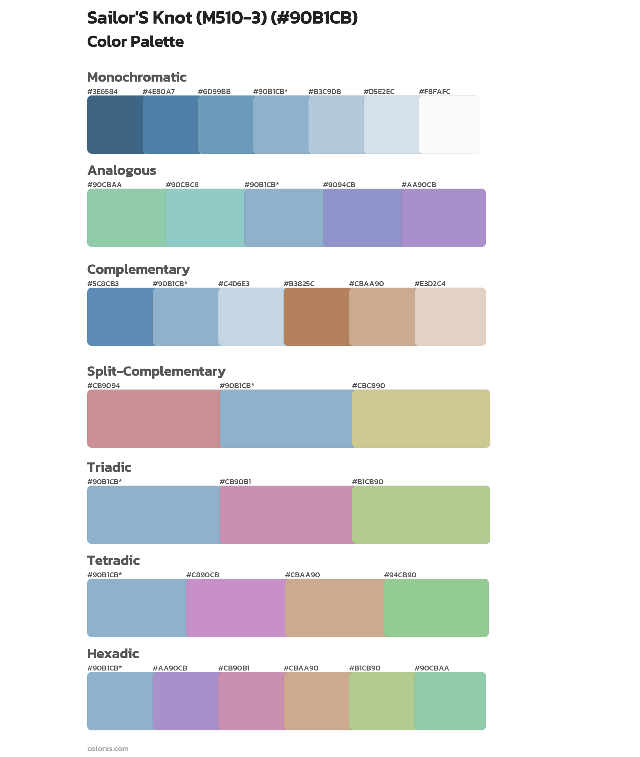 Sailor'S Knot (M510-3) Color Scheme Palettes