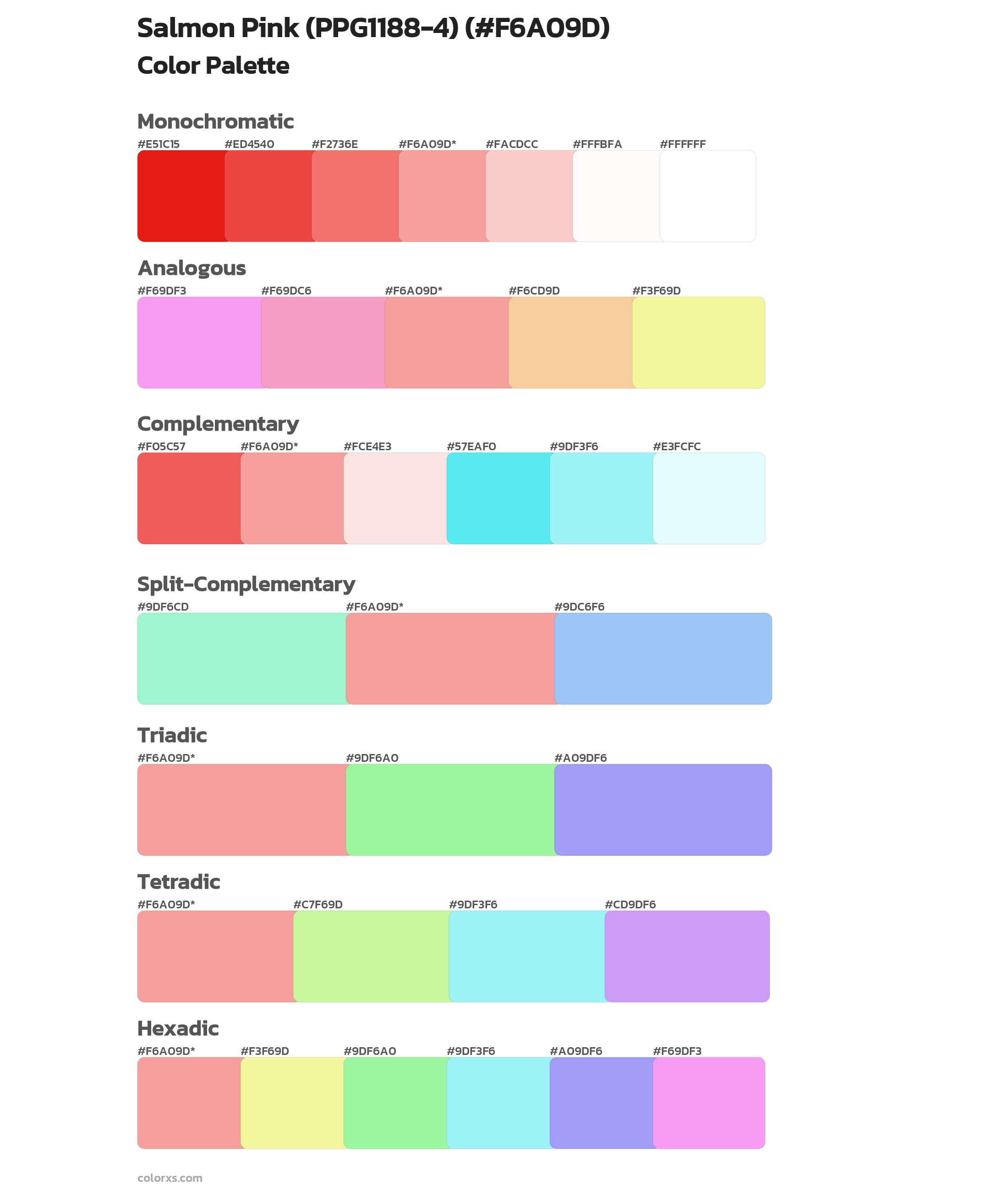 Salmon Pink (PPG1188-4) Color Scheme Palettes