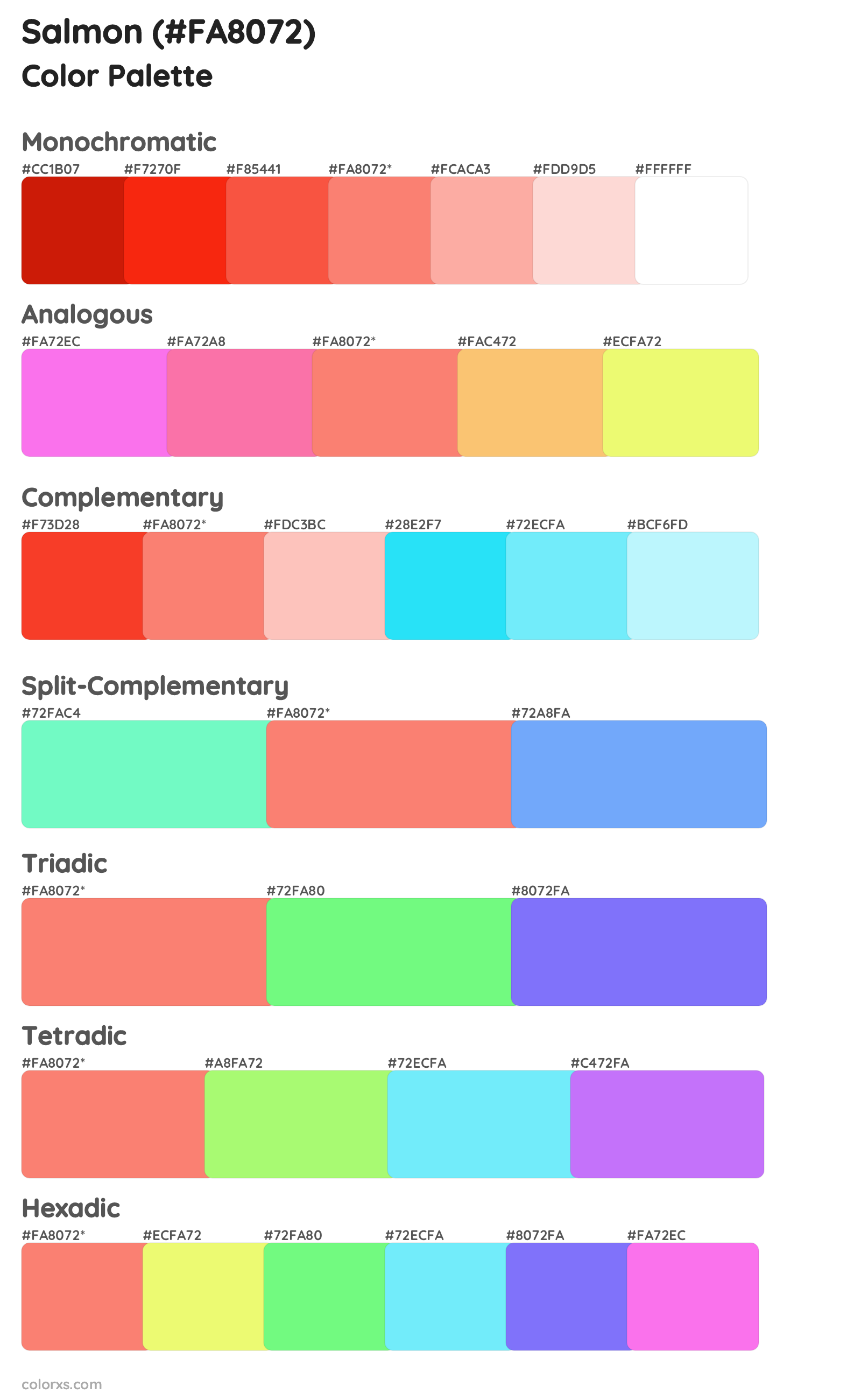 Salmon Color Scheme Palettes