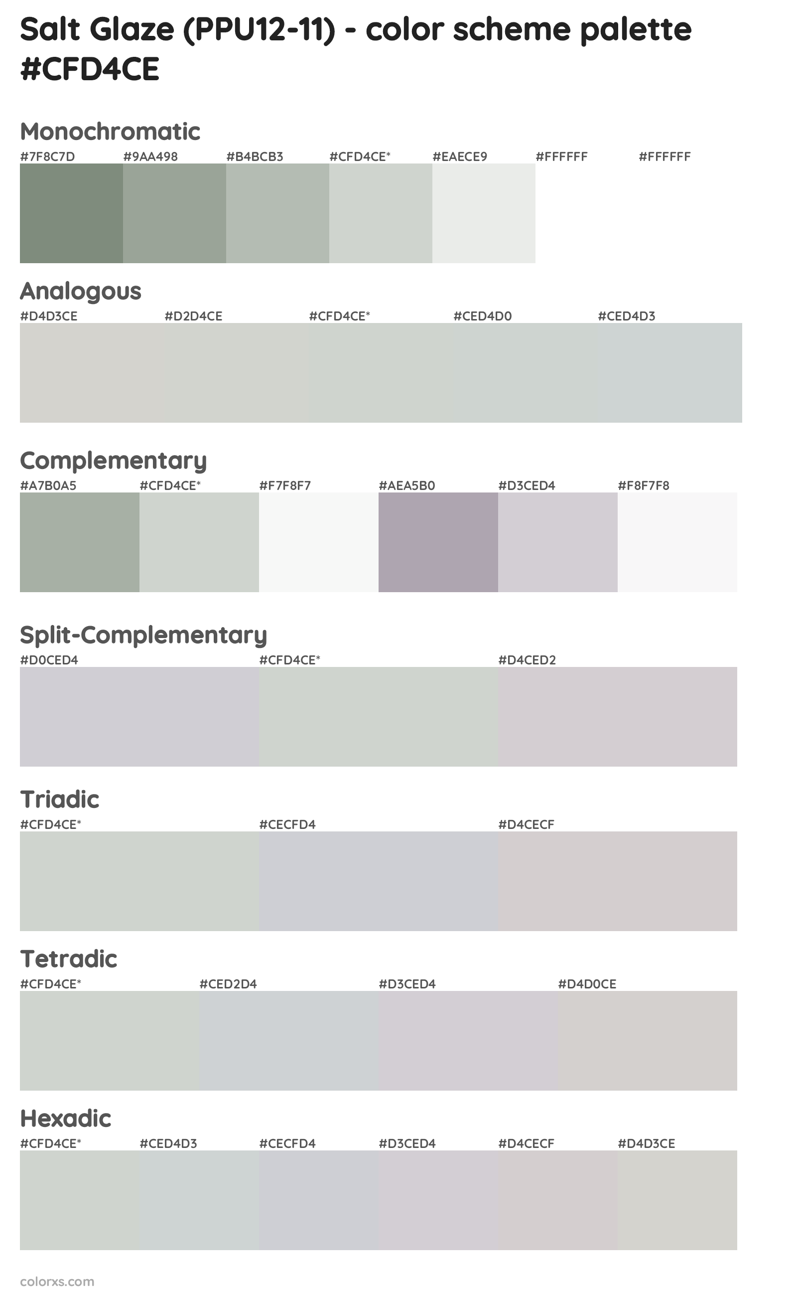 Salt Glaze (PPU12-11) Color Scheme Palettes